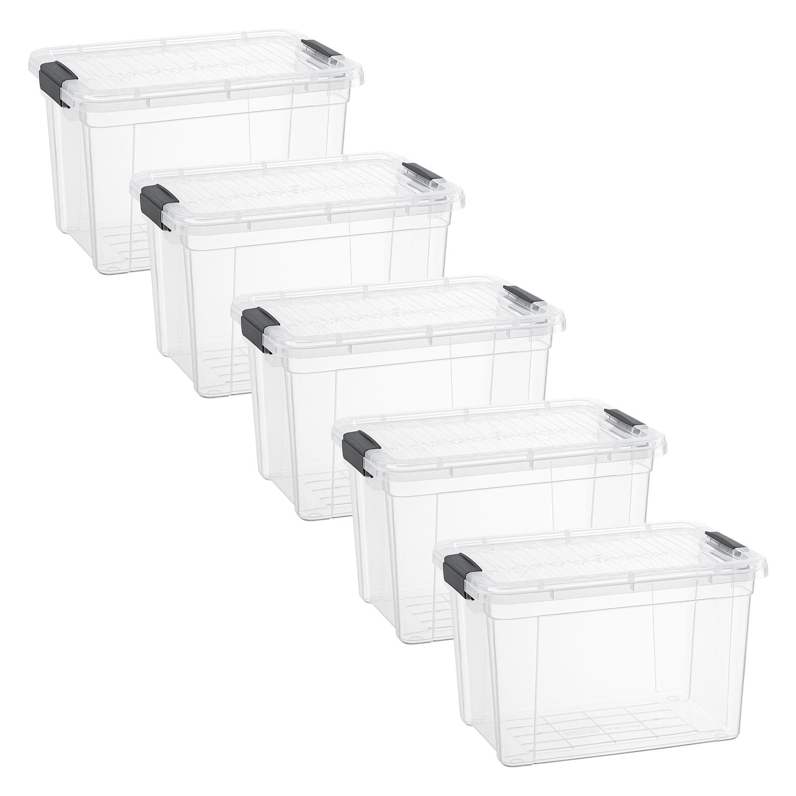 8.7 Quart Clear Plastic Storage Boxes with Lids (5 Count)