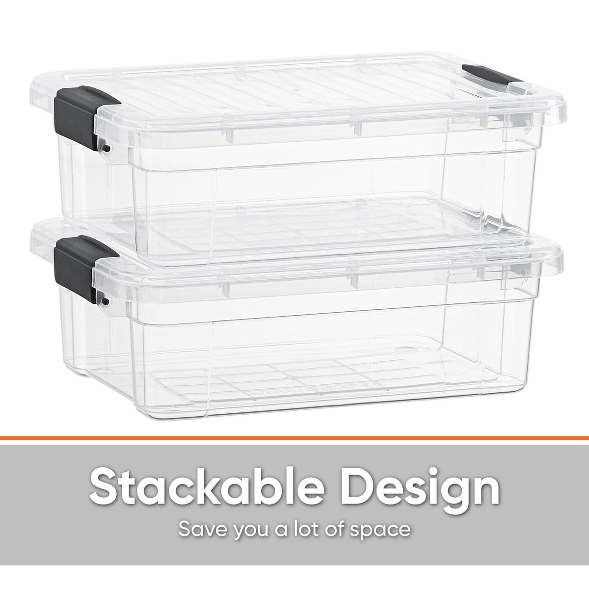Clear Storage Bins with Lids (2 Count)
