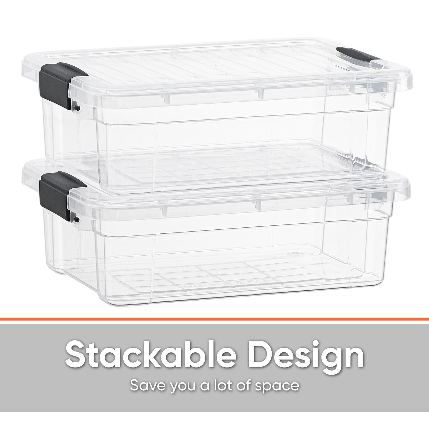 2.3 Quart Clear Plastic Storage Containers with Lids (3 Count)