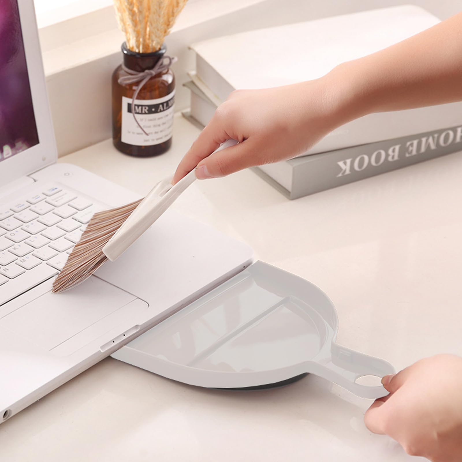 Mini Broom and Dustpan Set Hand Broom with Dustpan Portable Housekeeping Cleaning Tools for Desk