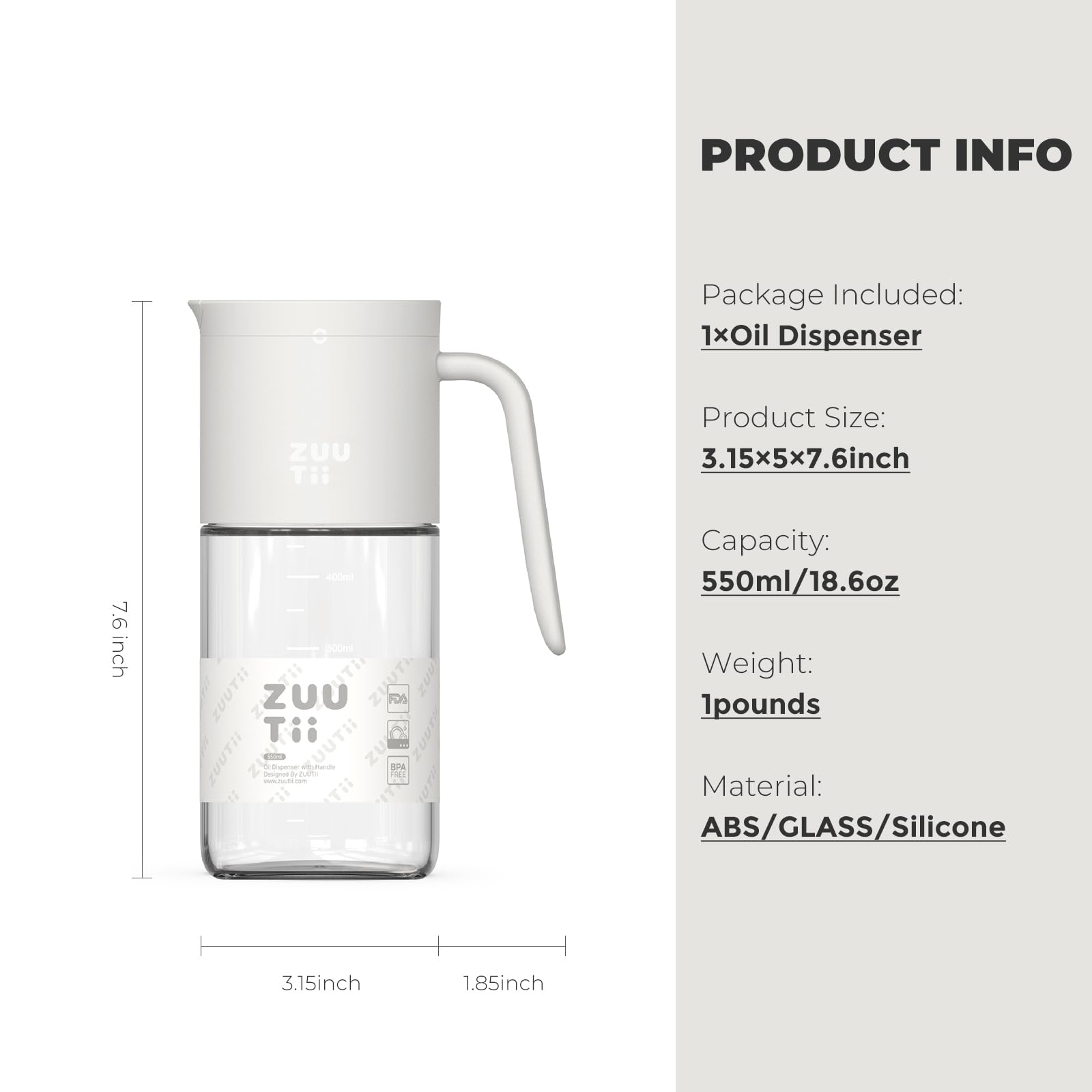 Olive Oil Dispenser Bottle 18.6oz