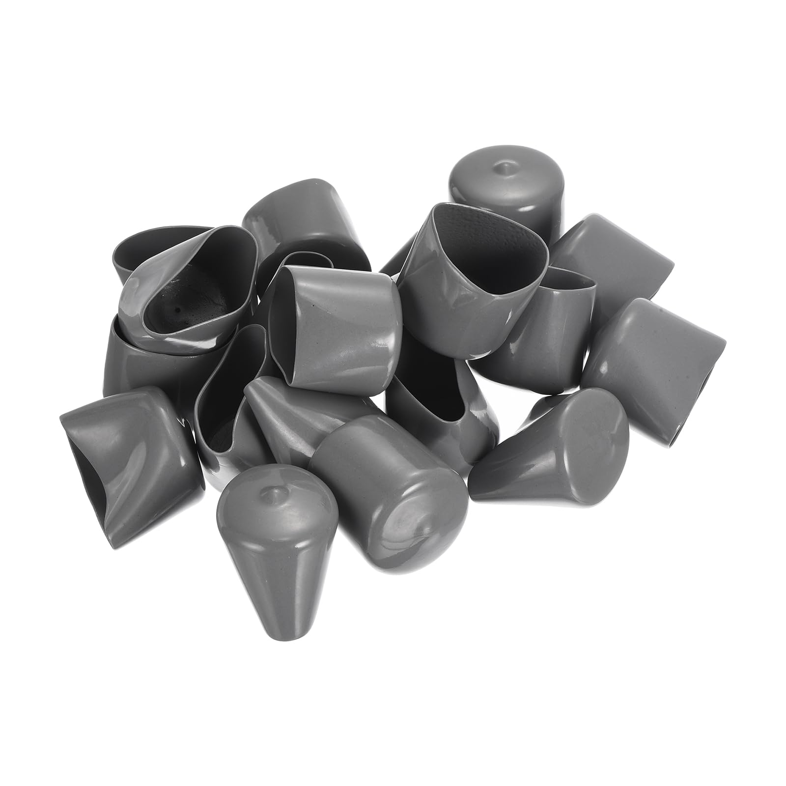 20pcs Rubber End Caps 35mm ID Vinyl Cap Cover Screw Protectors Dark Grey