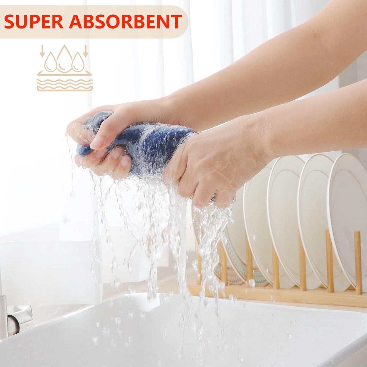 100% Cotton Waffle Weave Kitchen Dish Cloths 8 (8 Count)