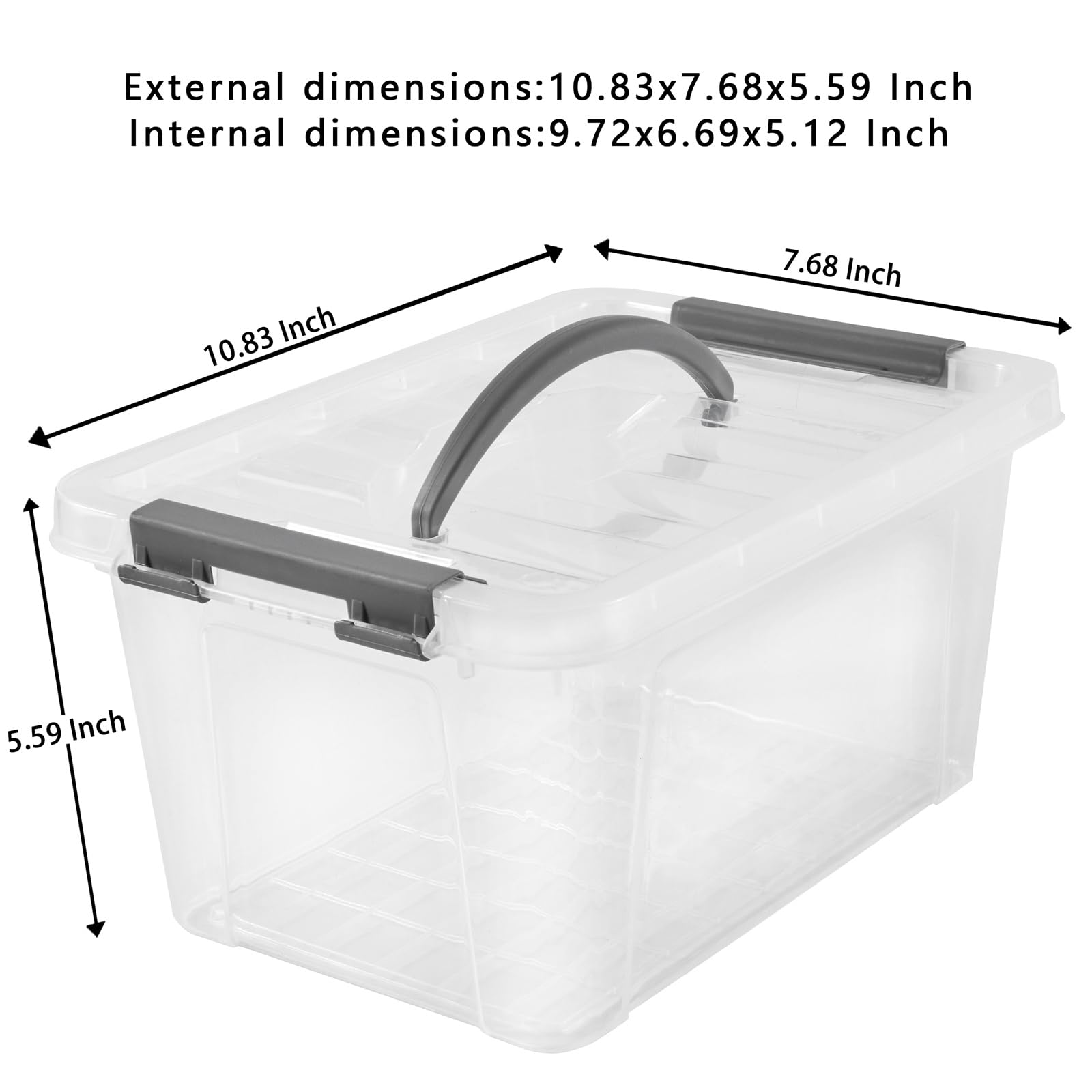 6 Quart Plastic Stackable Storage Latch Bins (6 Count)