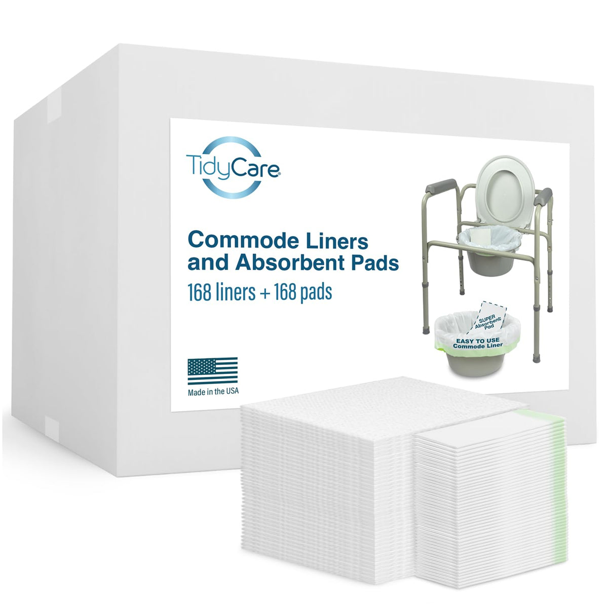 Disposable Bedside Commode Liners and Pads for Portable Toilet Chair Seat Bucket and Bedpan (336 Count)