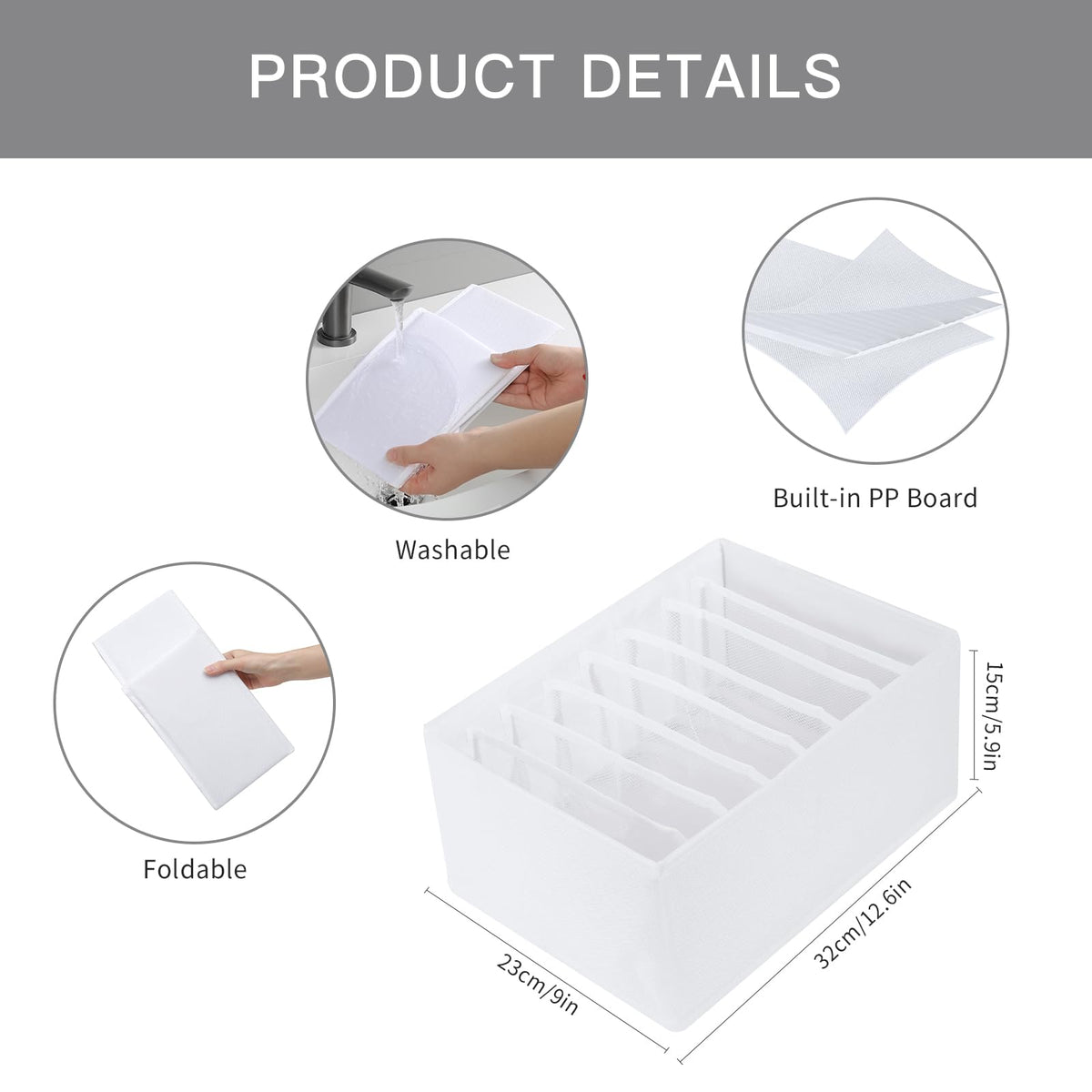 4 Pack Drawer Organizers for Clothing (4 Count)