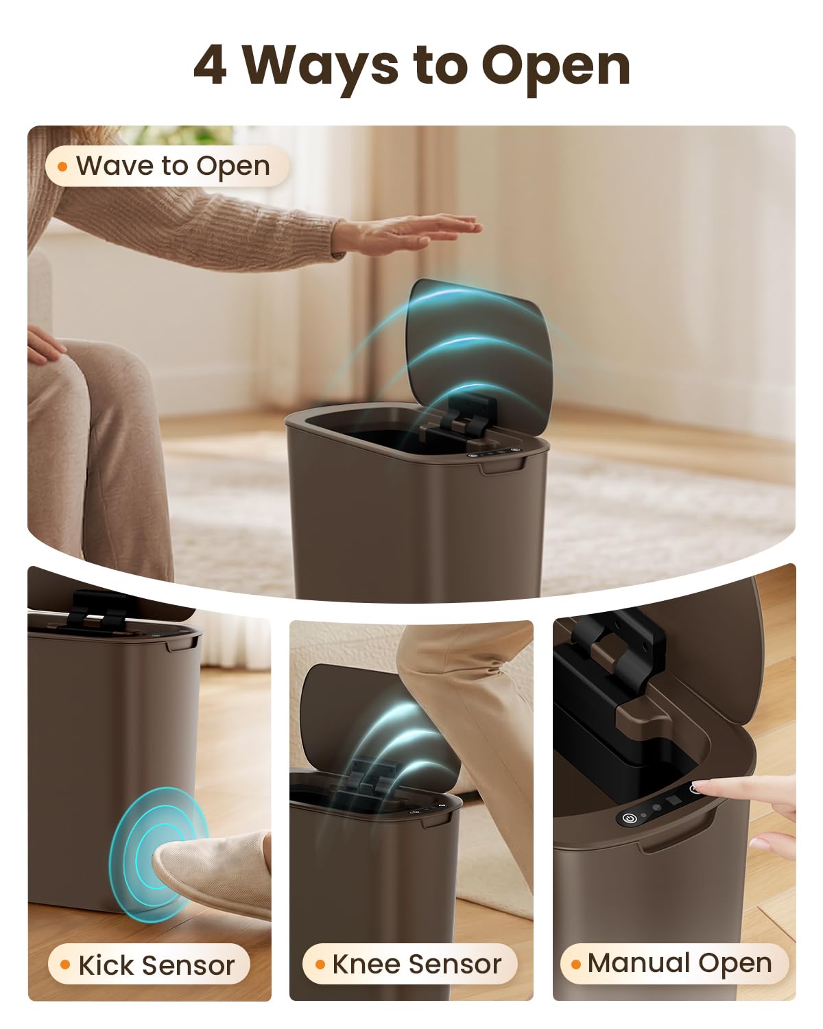 5 Gallon Automatic Bathroom Trash Can with Lid