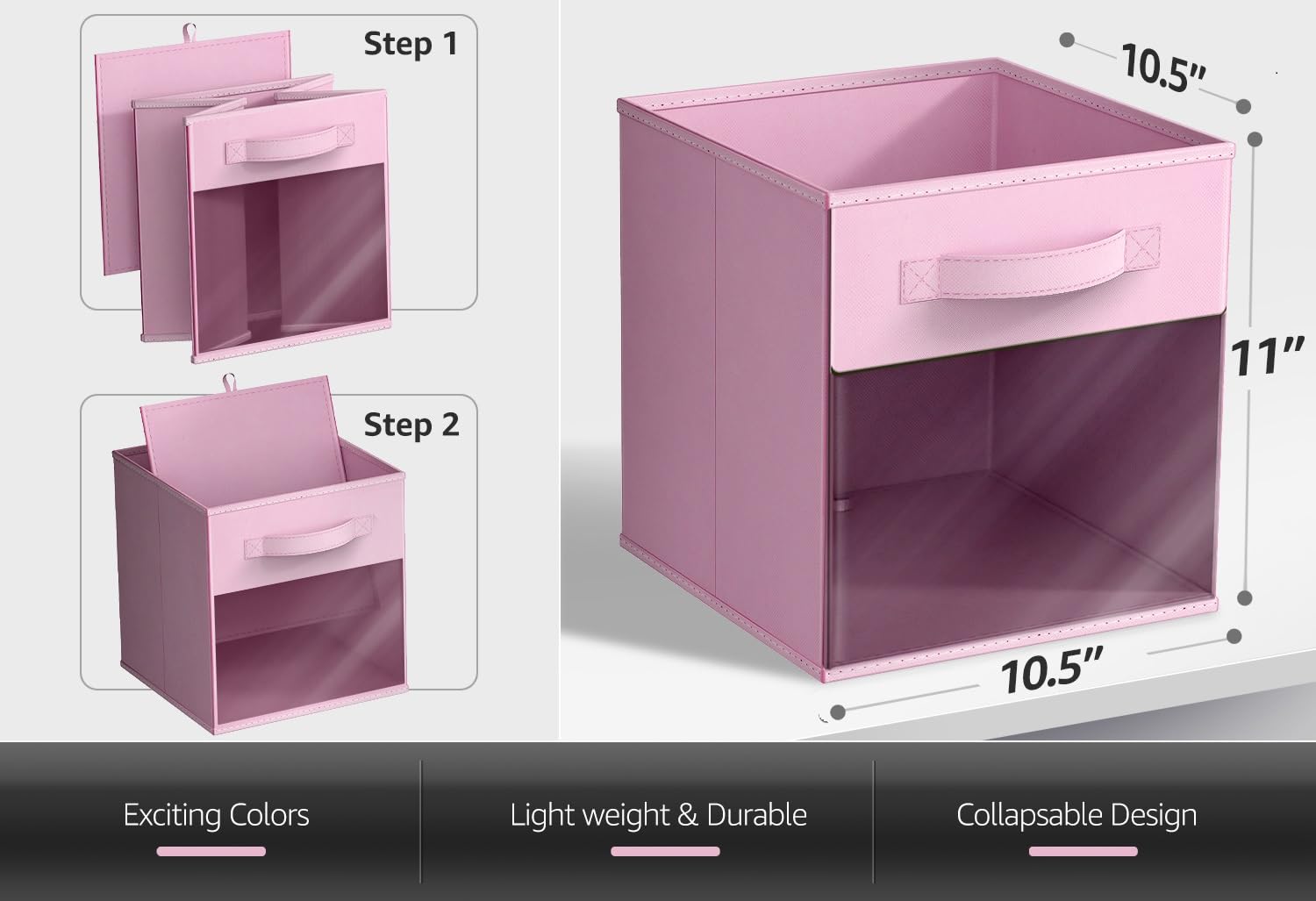 11 Inch Storage Bins with Clear Window (6 Count)