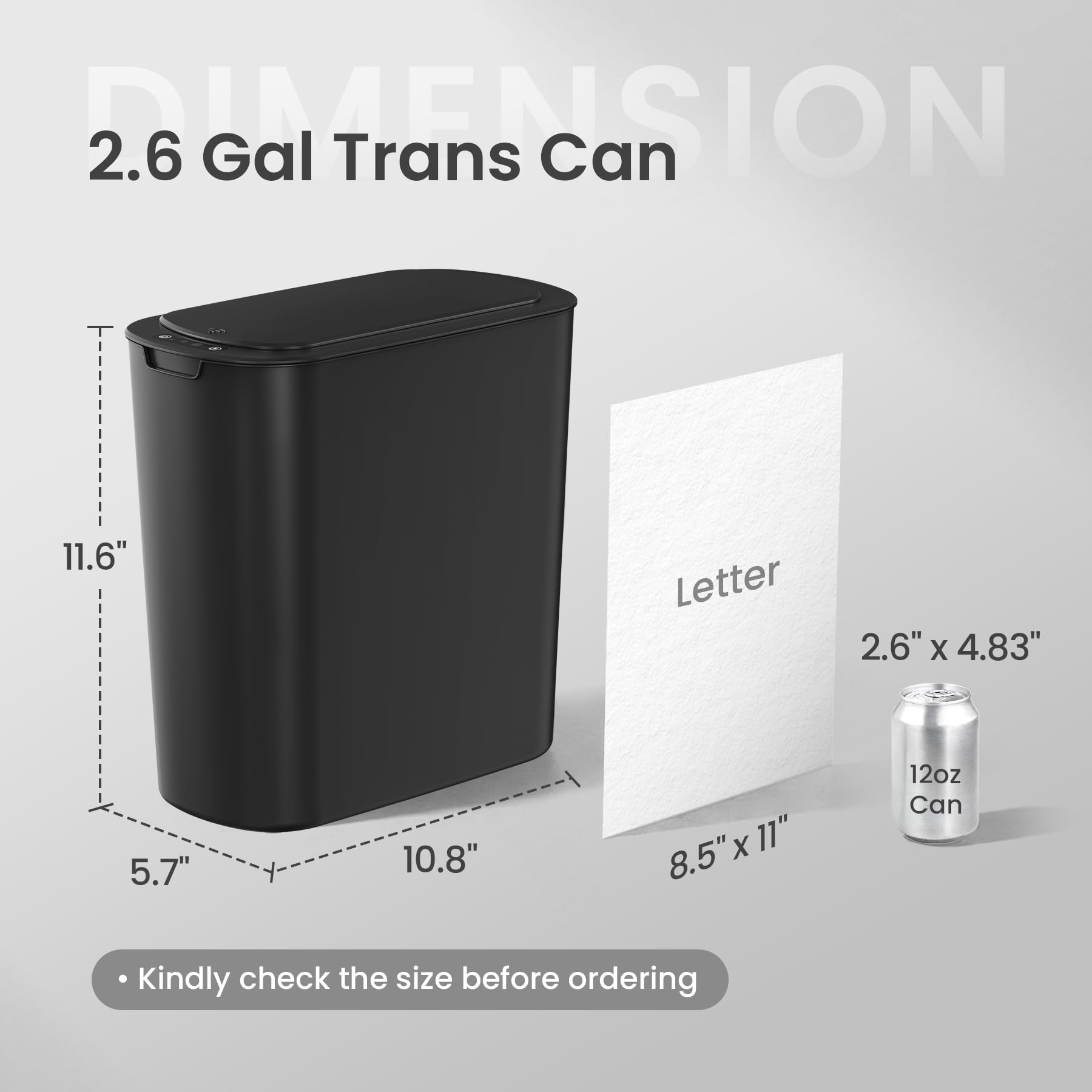 Automatic Small Bathroom Trash Can with Lid