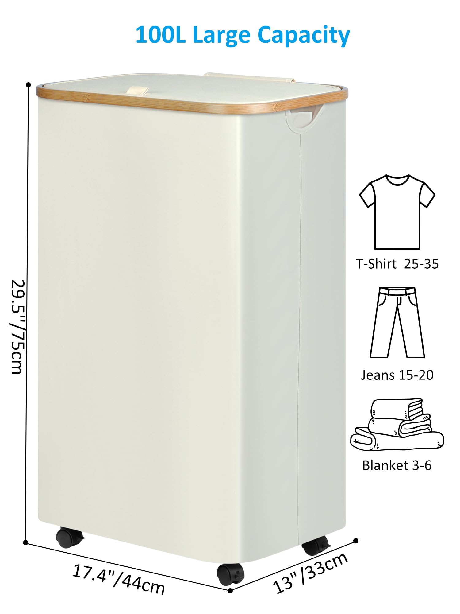 Laundry Basket with Wheels