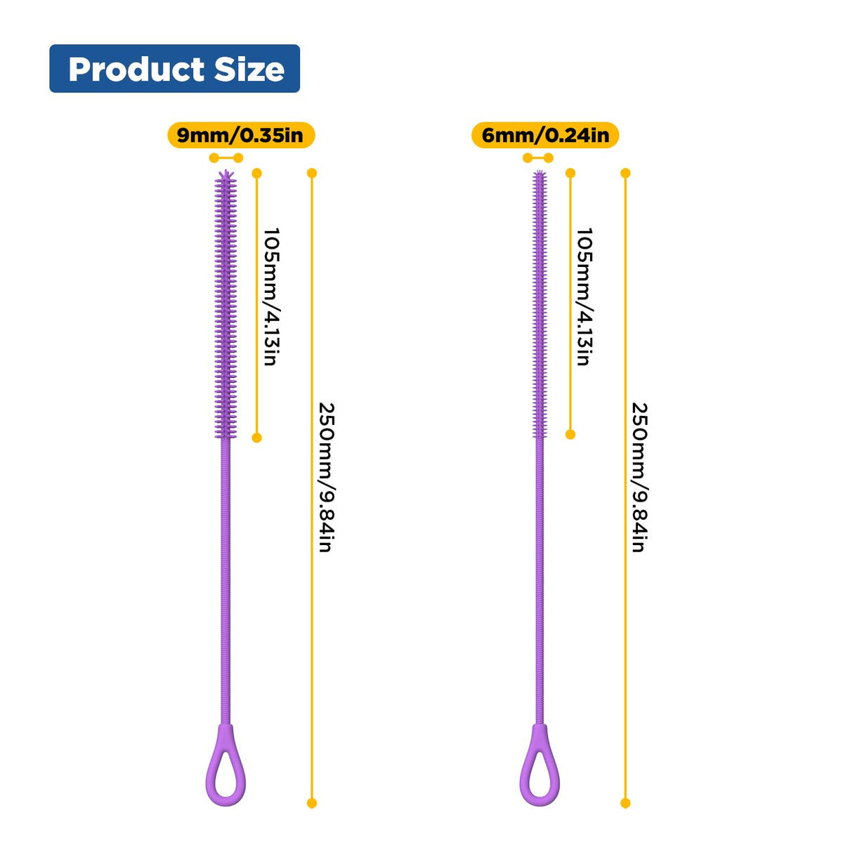 Silicone Straw Cleaner Brush (2 Count)