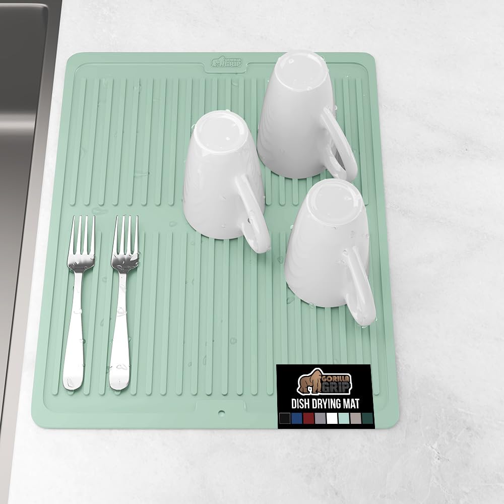 100% BPA Free Patented Silicone Dish Drying Mat for Kitchen Counter