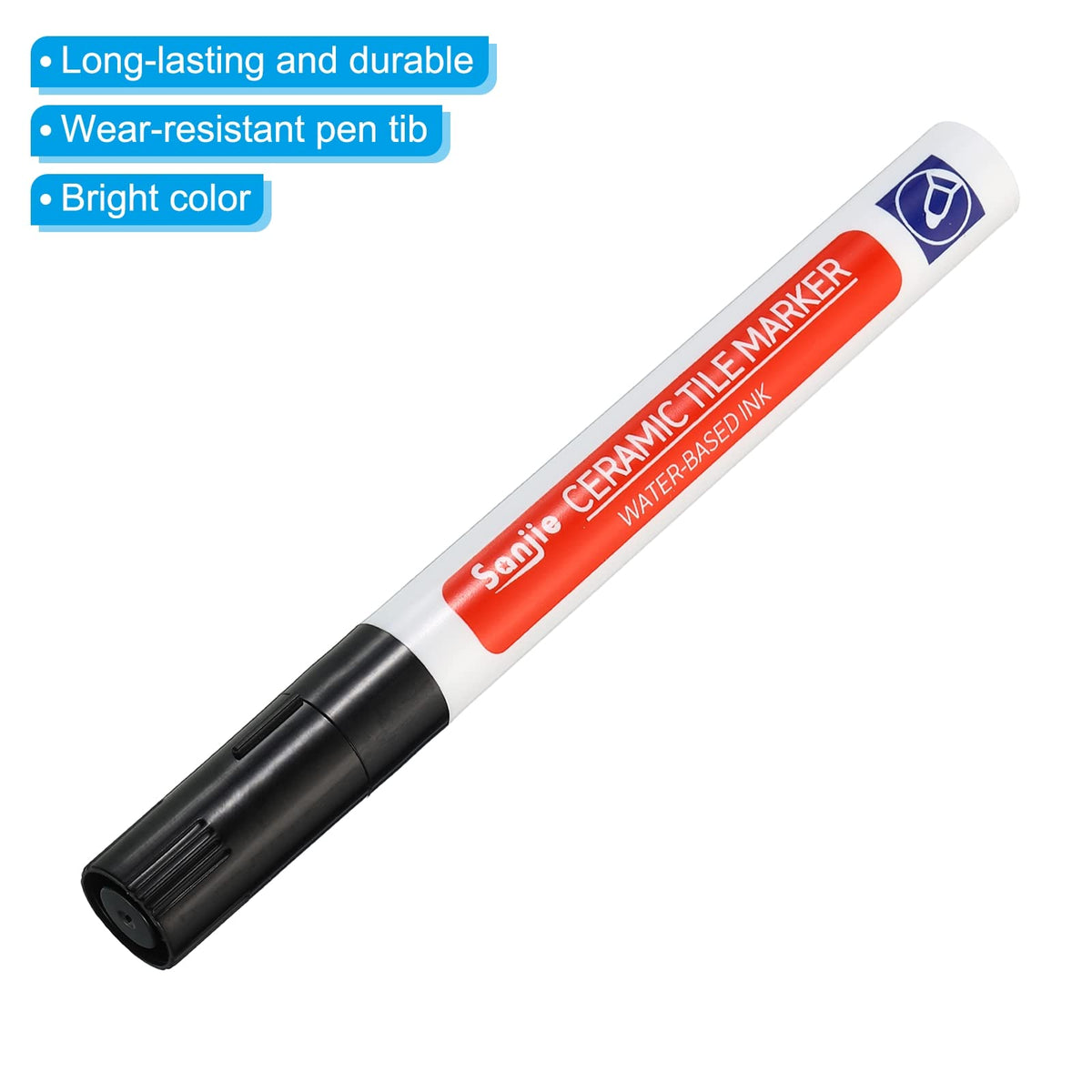 Grout Pen 4 Pack Black Tile Marker Waterproof Grout Sealer Pen Tile Repair Pens Paint Pens for Wall Floor Bathroom Kitchen Refresh (4 Count)