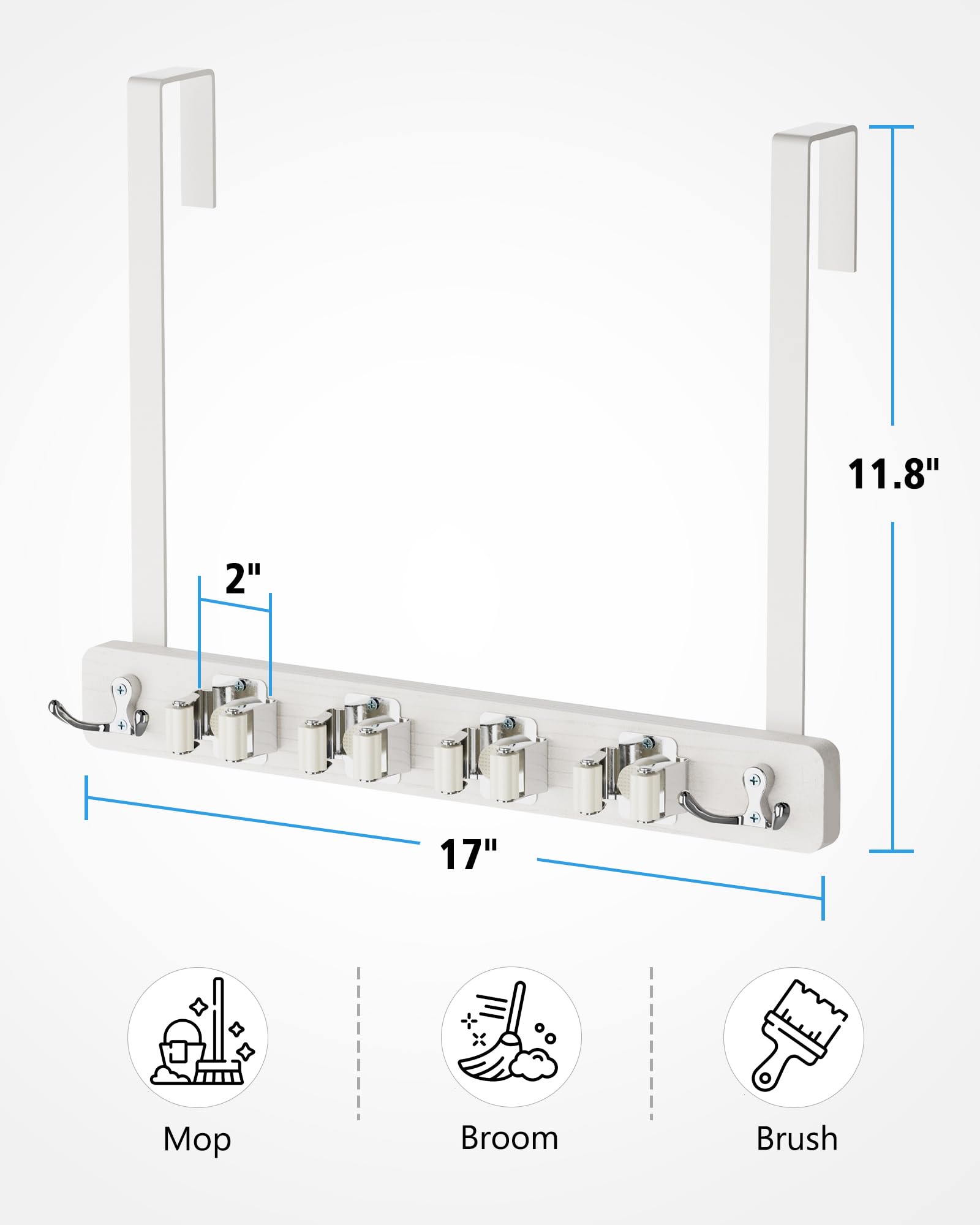 Over the Door Broom and Mop Holder