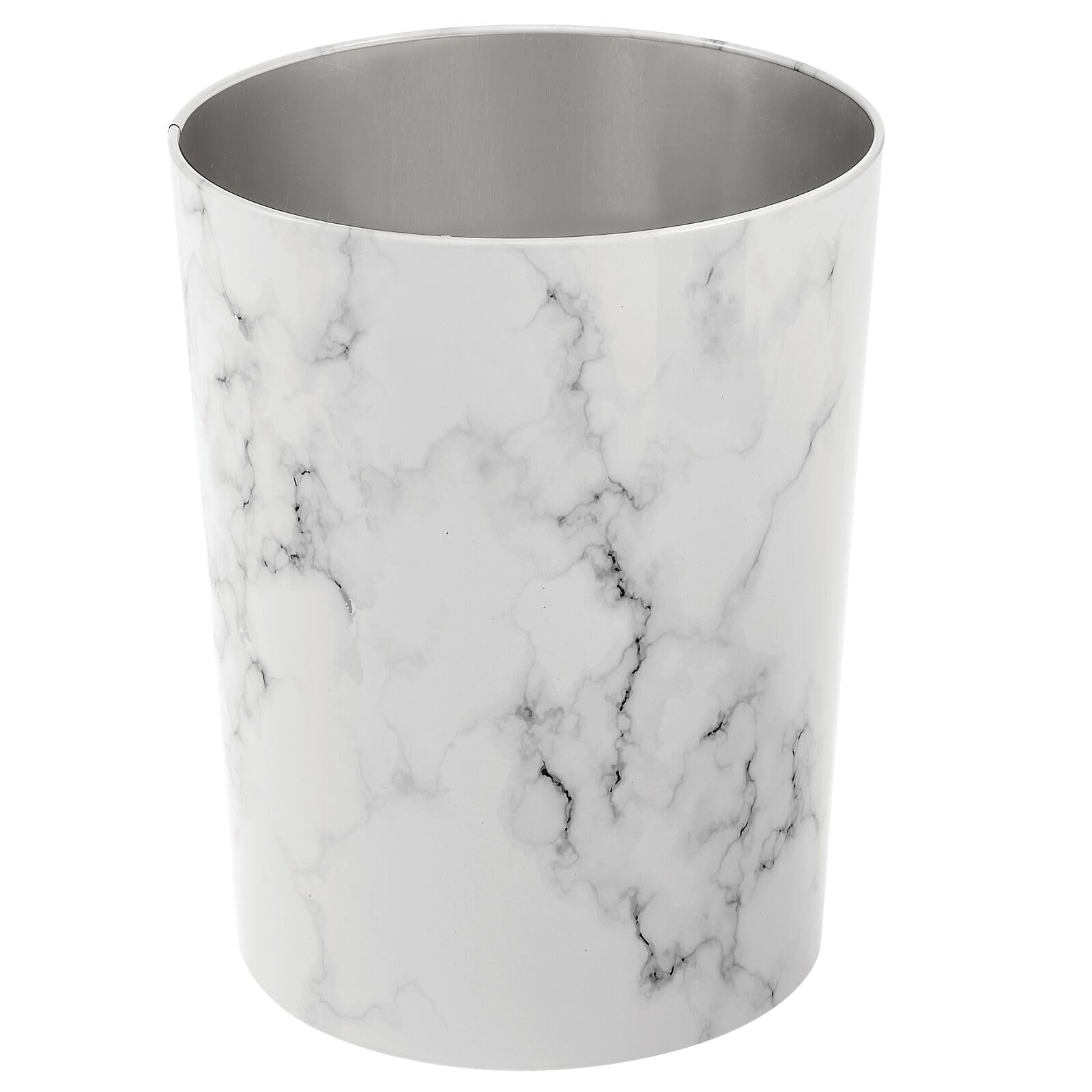 Round Metal Small 1.7 Gallon Recycle Trash Can Wastebasket