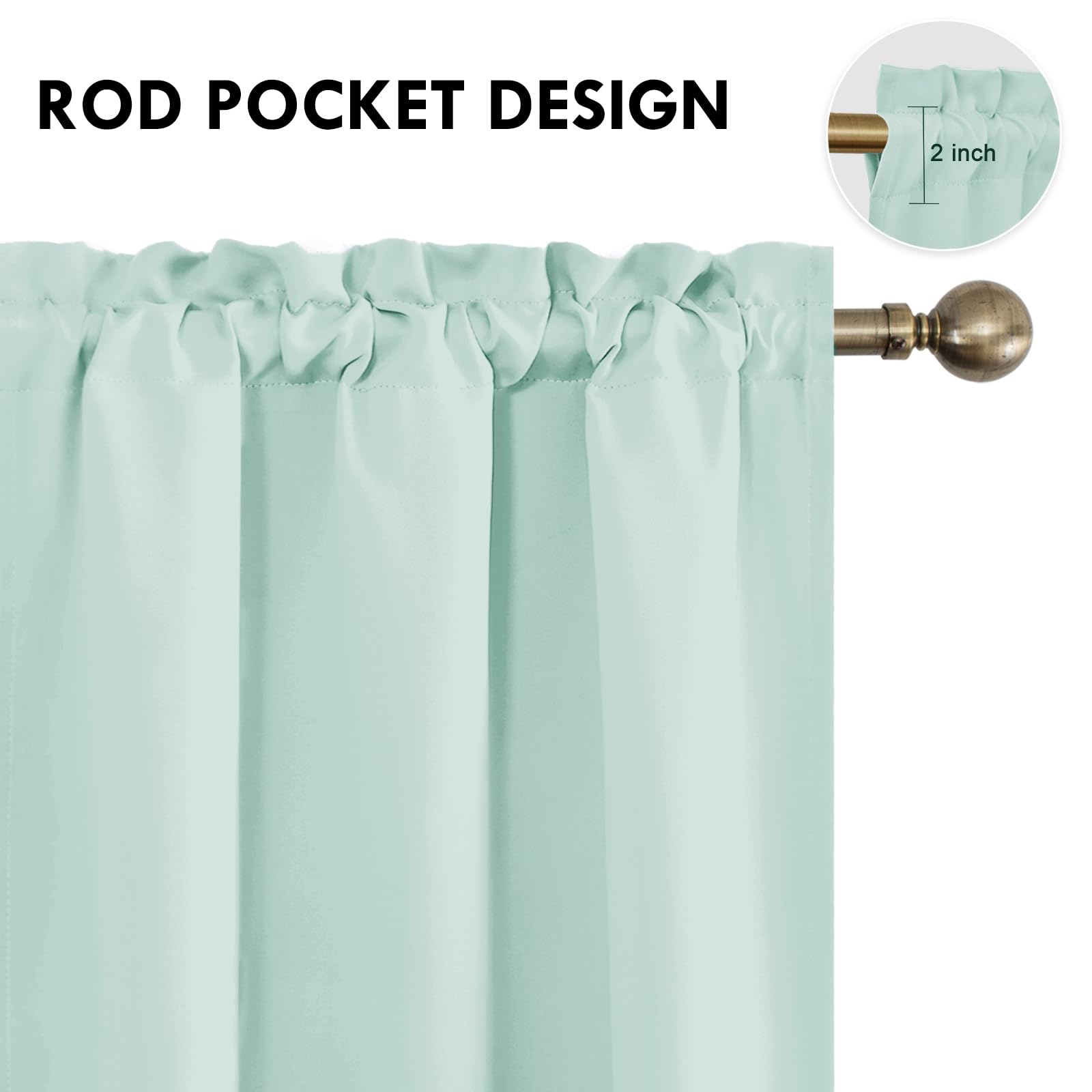 Blackout Curtains for Bedroom Living Room 42 x 54 Inch Long 2 Panels (2 Count)