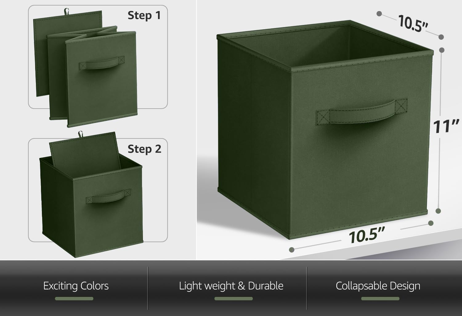 Foldable Storage Cubes (6 Cube Bins)