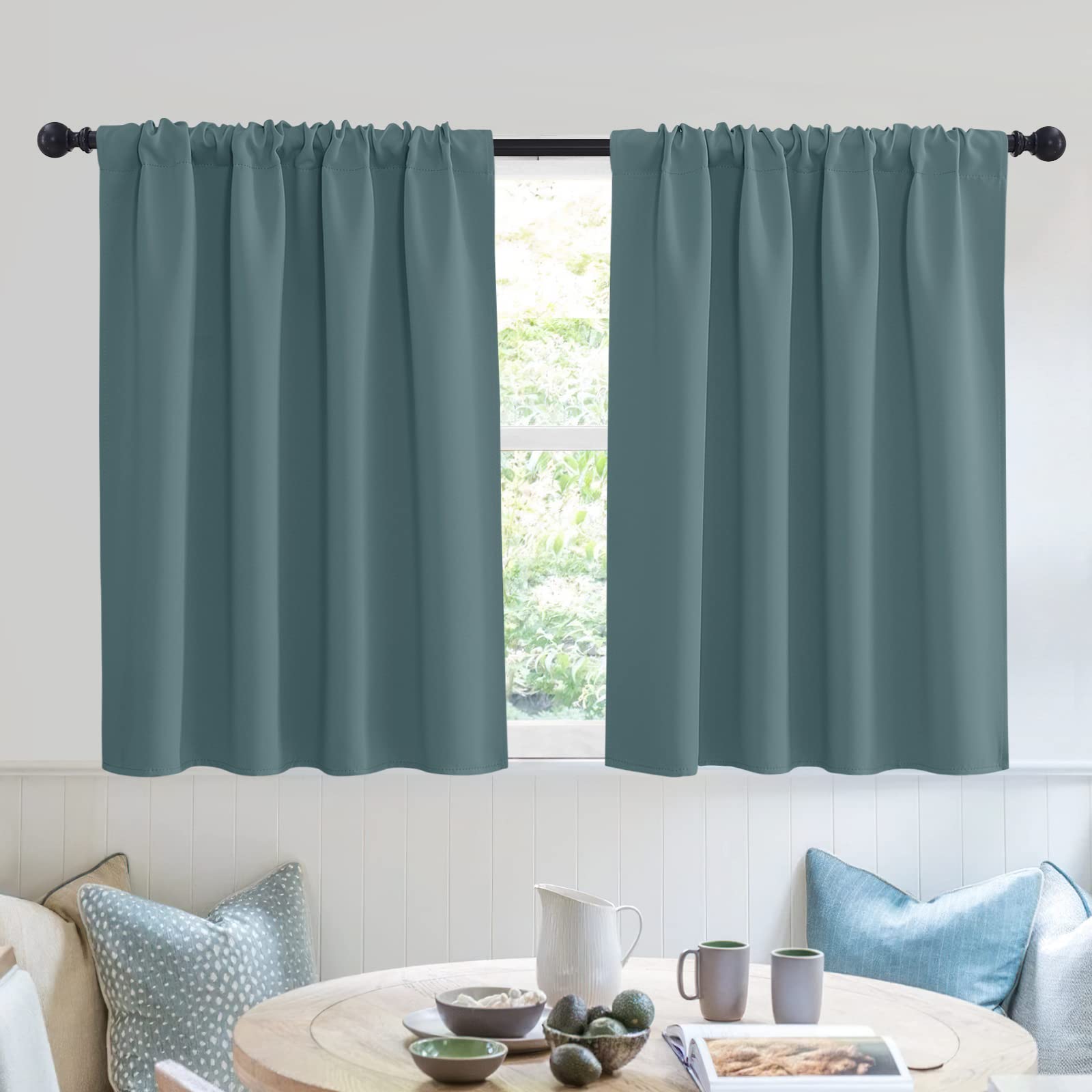 Bathroom Curtains Room Darkening Privacy Small Window Curtains for Bedroom Kitchen Basement RV Camper (2 Count)