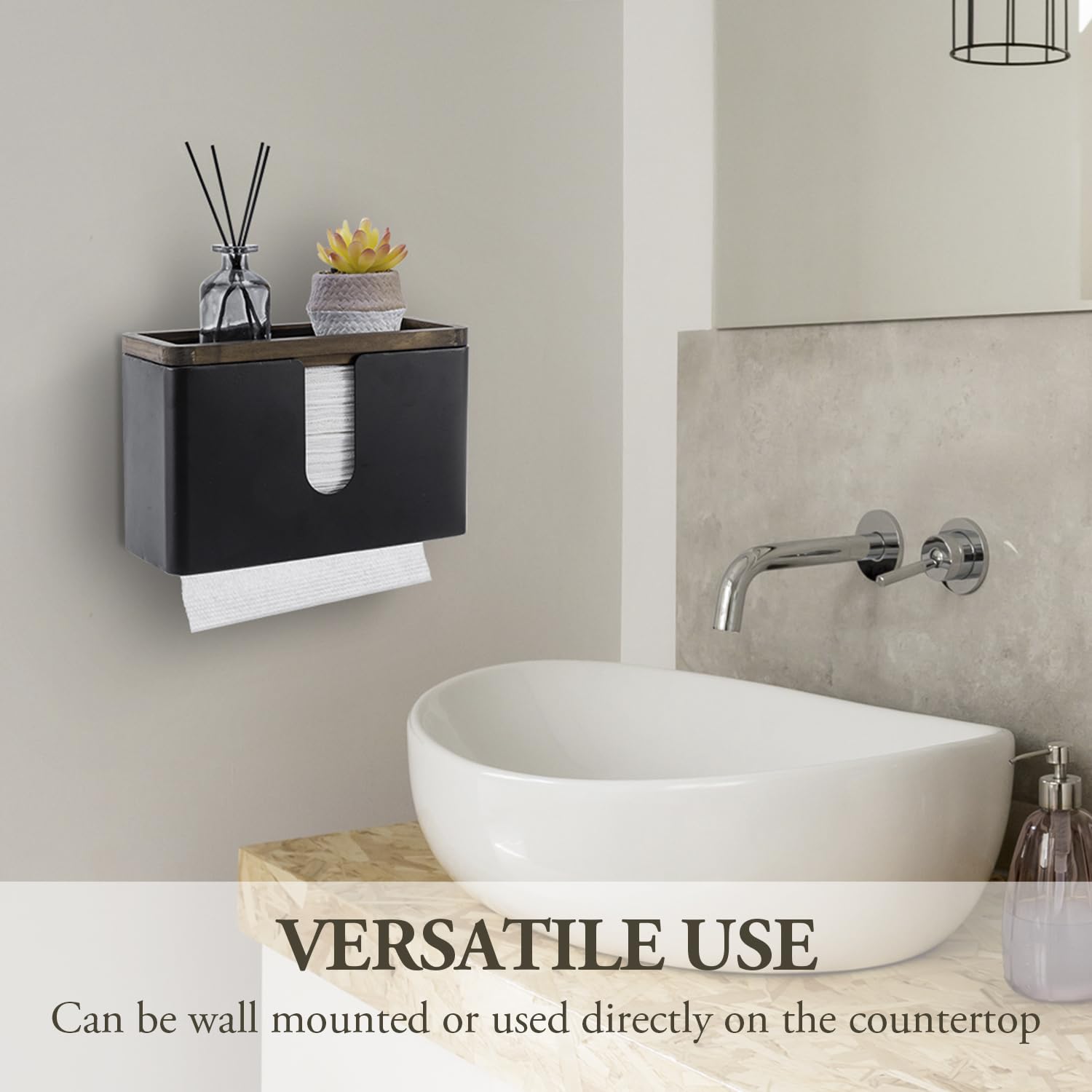 Matte Black Metal Wall Mounted Paper Towel Holder Trifold Z Fold