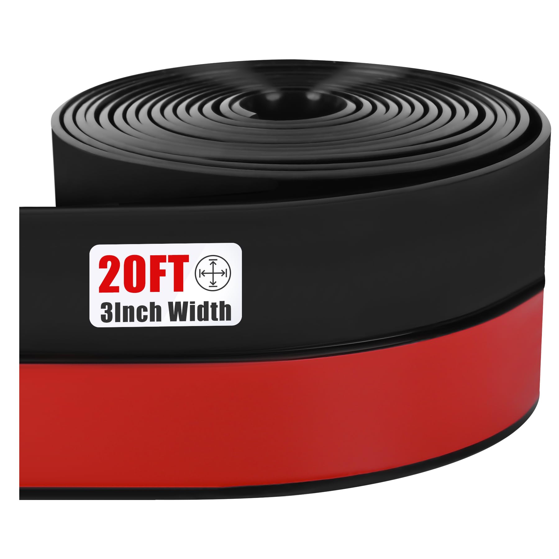 Draft Seal Tape for Doors and Windows 3 in x 20 Ft Silicone Weather Stripping Extra Thick 2mm Door Seal Strip with Strong Adhesive Draft Insulation Stopper Side Seal (20 Foot)