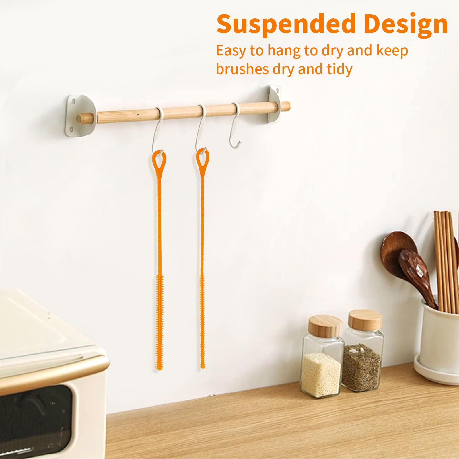2Pcs Silicone Straw Cleaner Brush (2 Count)