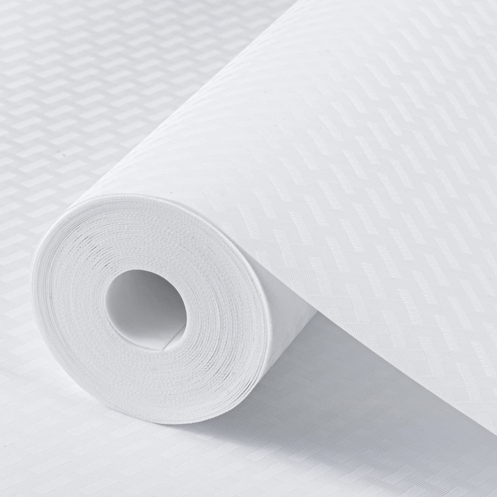 Shelf Liner Non Adhensive Drawer Cabinet Mat White 17.5"× 236.2" Pack of 2 (2 Count)