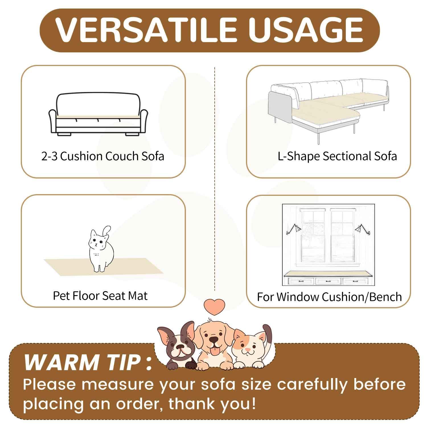 Dog Couch Cover Washable Non Slip Pet Friendly Sofa Couch Protector (4 Count)