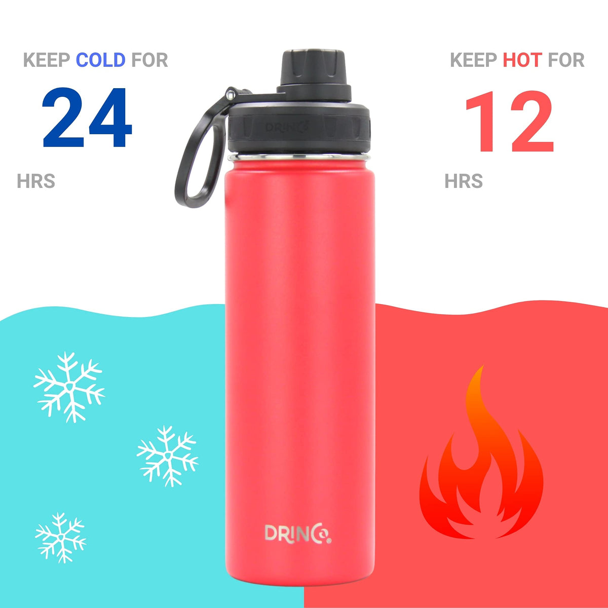 Stainless Steel Water Bottle Spout Lid Vacuum Insulated Double Wall Water Bottle Wide Mouth