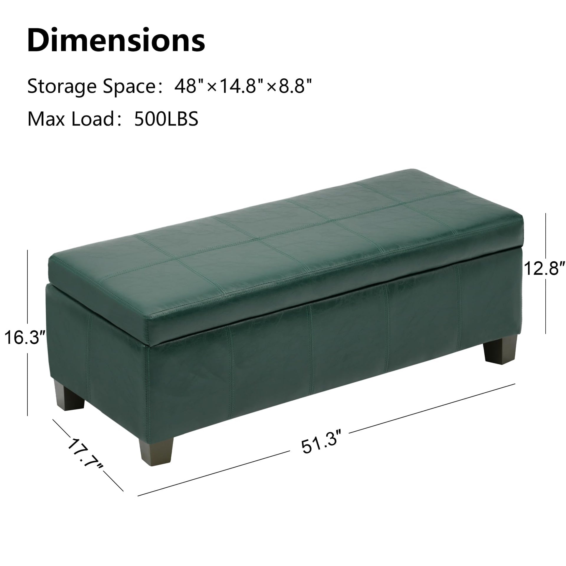 51 Inch Storage Ottoman