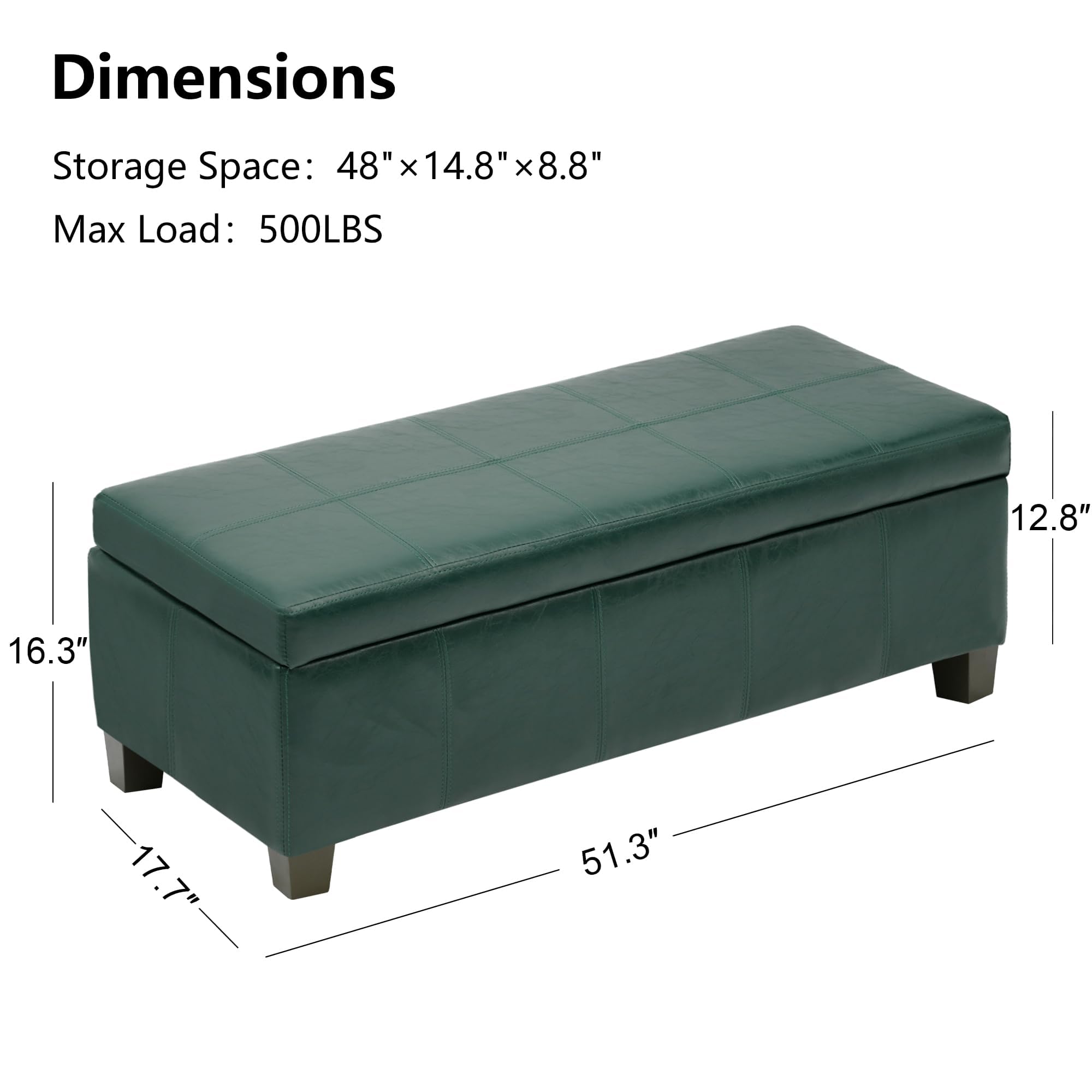 51 Inch Storage Ottoman
