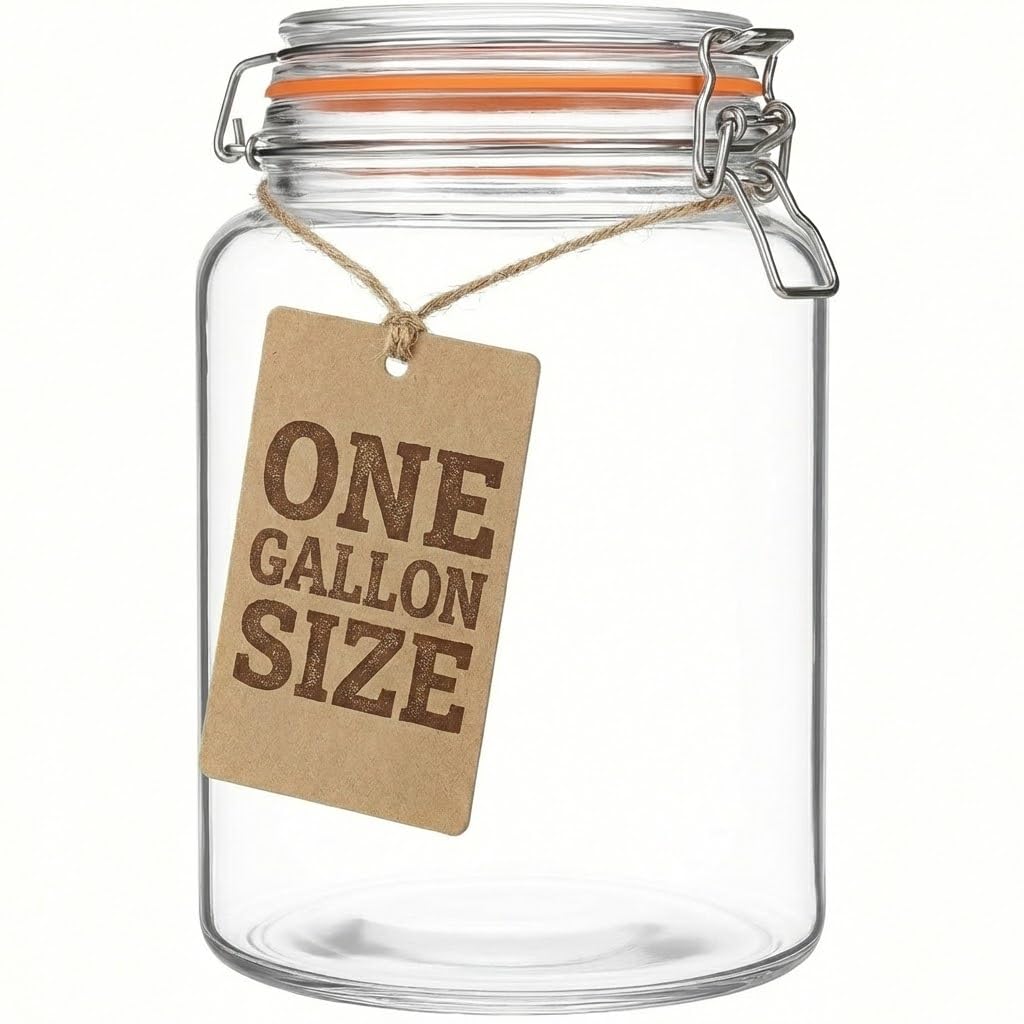 Large 1 Gallon Glass Mason Jar Extra Wide