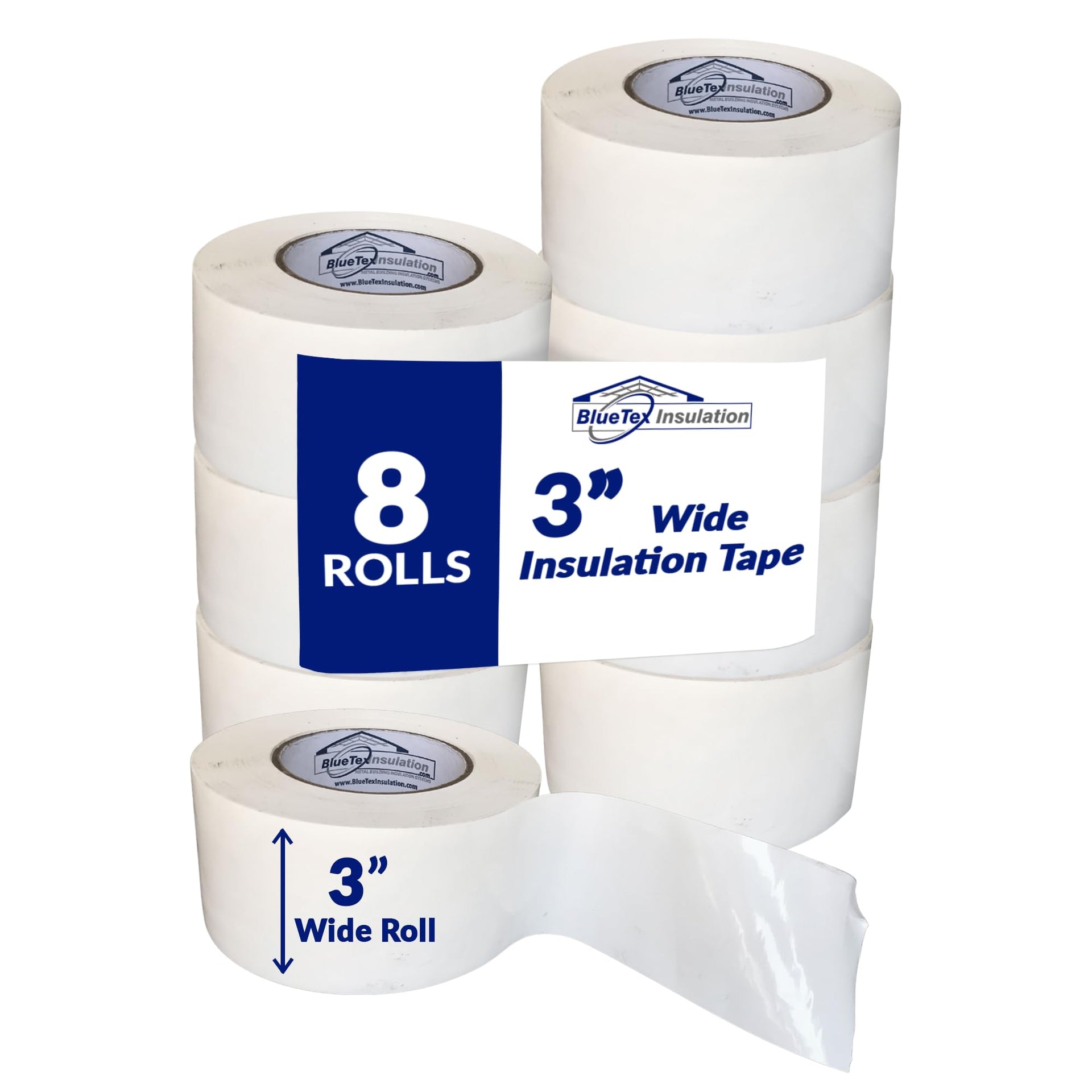 3" Wide x 180' Long White Vapor Barrier Seam Tape (8 Count)