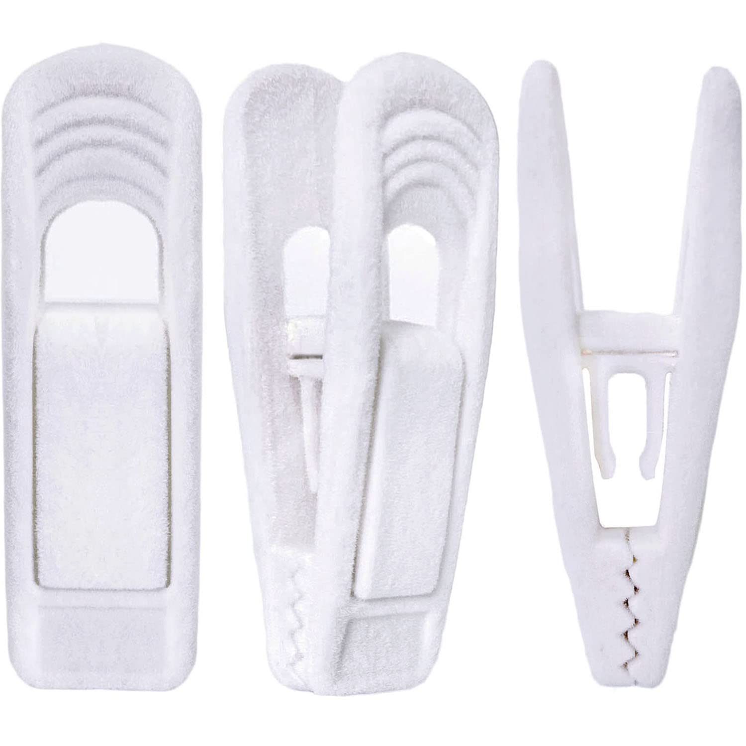 White Velvet Hangers Clips 40 PCS (40 Count)