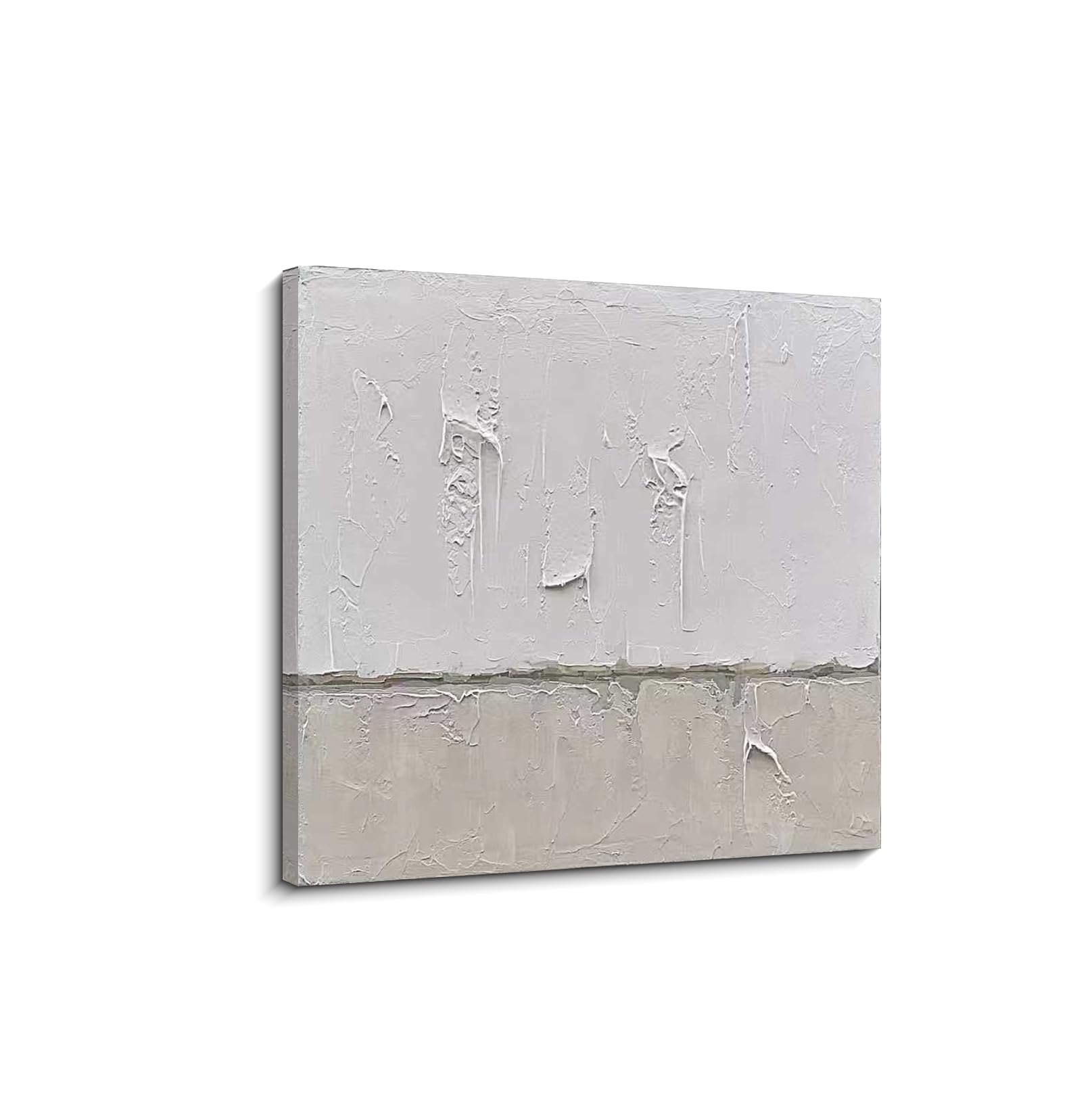 Art minimalist style gray and white abstract oil painting