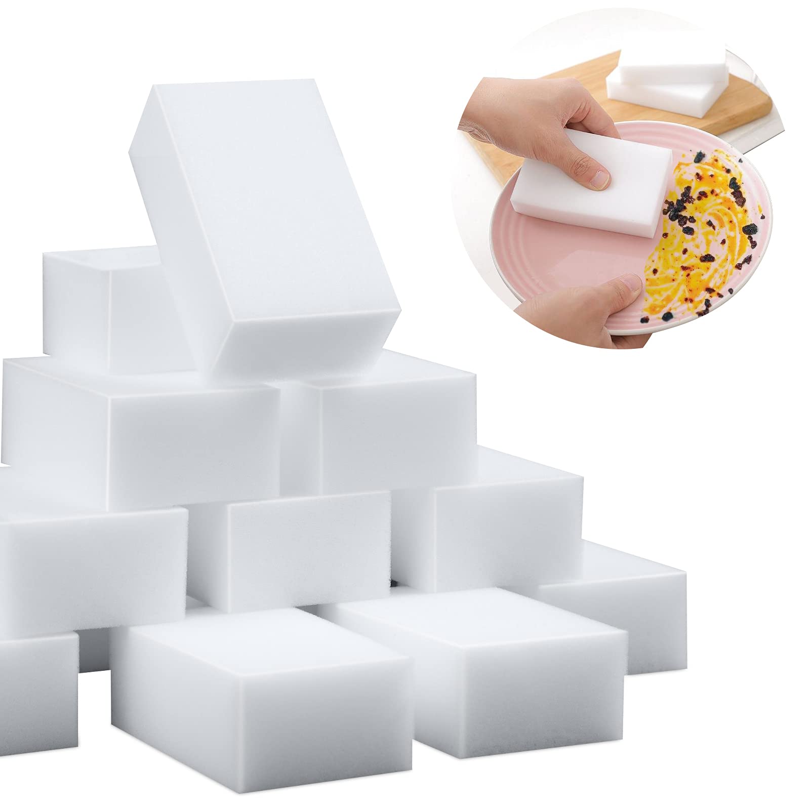 30 Pack Magic Sponge Eraser Extra Thick and Long Lasting Melamine Cleaning Sponges in Bulk (30 Count)