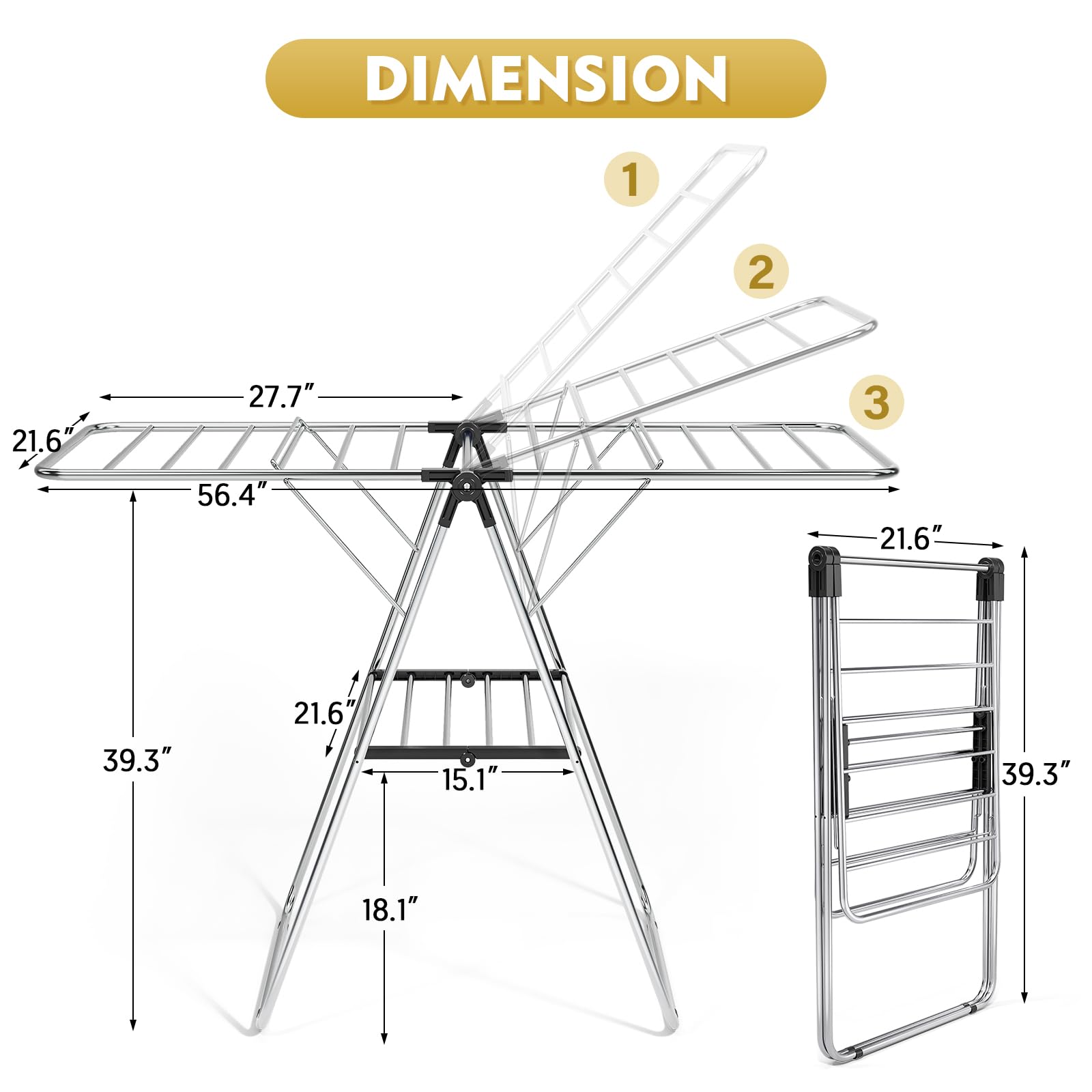 Large Stainless Steel Clothes Drying Rack