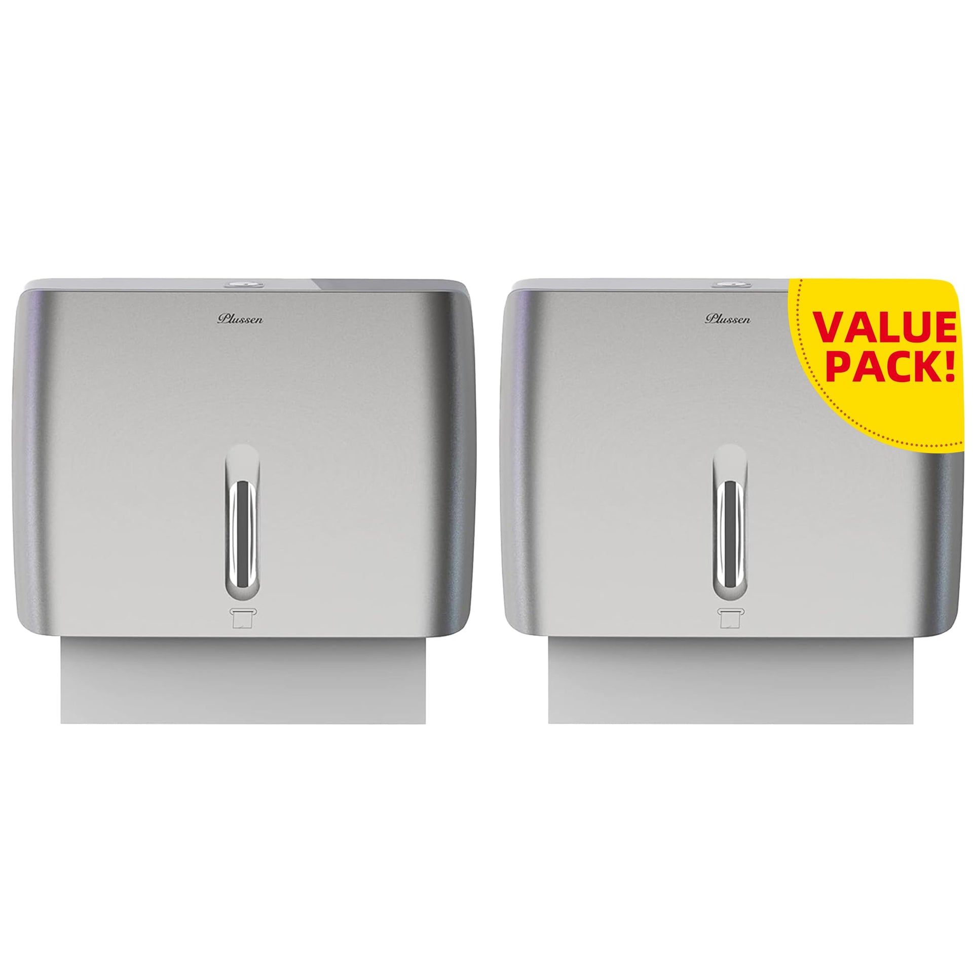 Commercial Paper Towel Dispenser Wall Mount with Key Pack of 2 Plastic 10⅞” Length X 8¼” Height X 3¾” Depth for Restroom (2 Count)