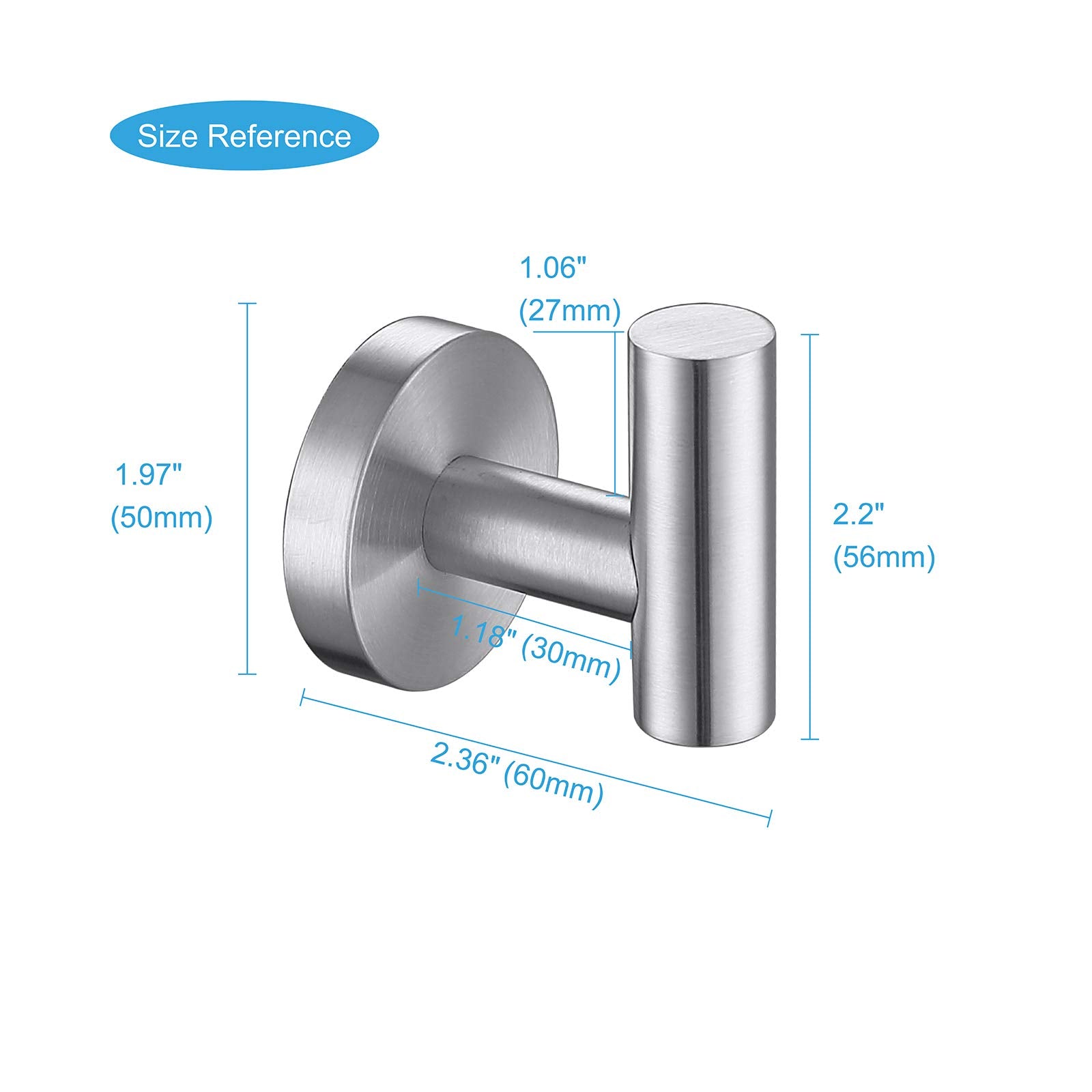 Bathroom Towel Hooks Brushed Nickel (2 Count)