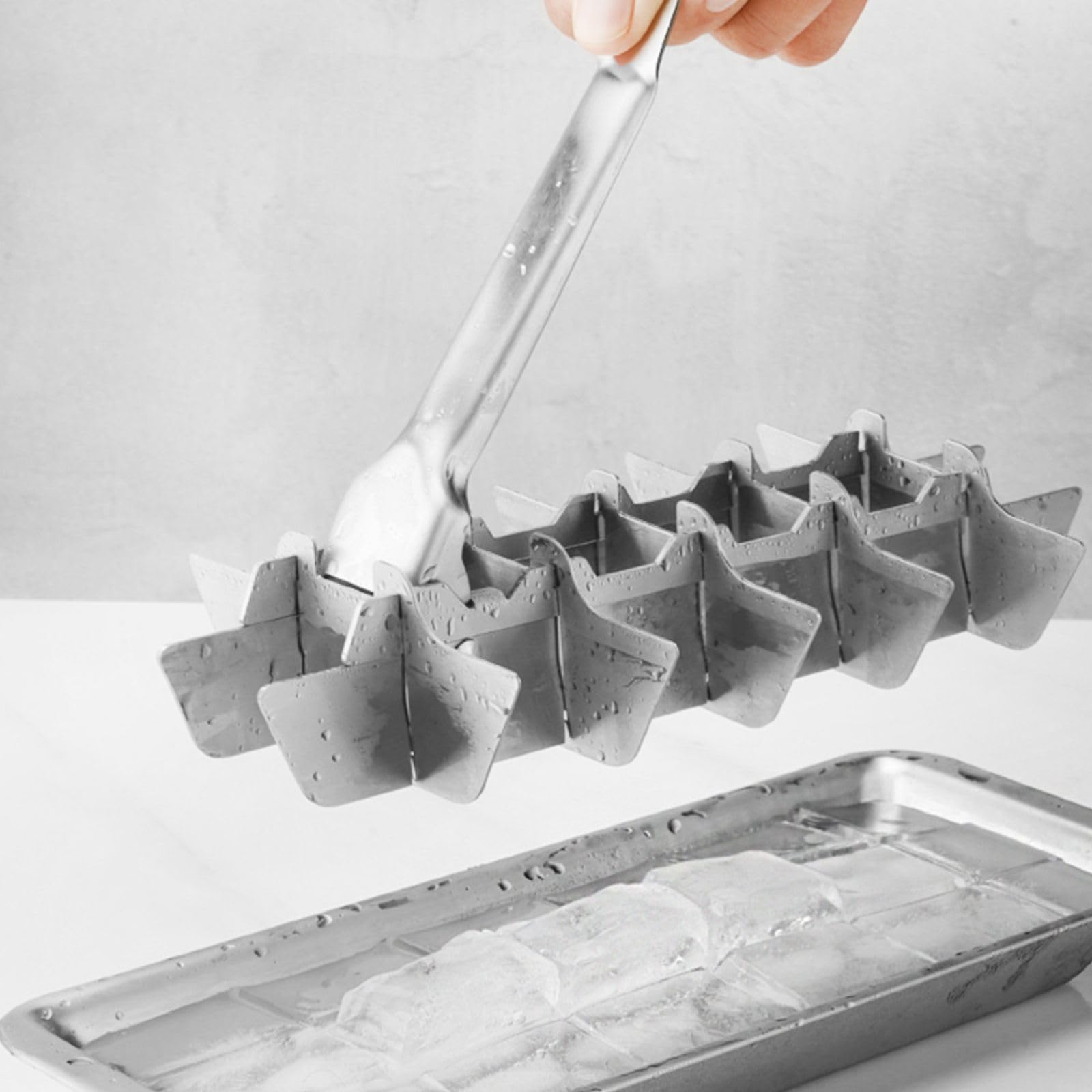 3 Pack Stainless Steel Ice Cube Trays (3 Count)