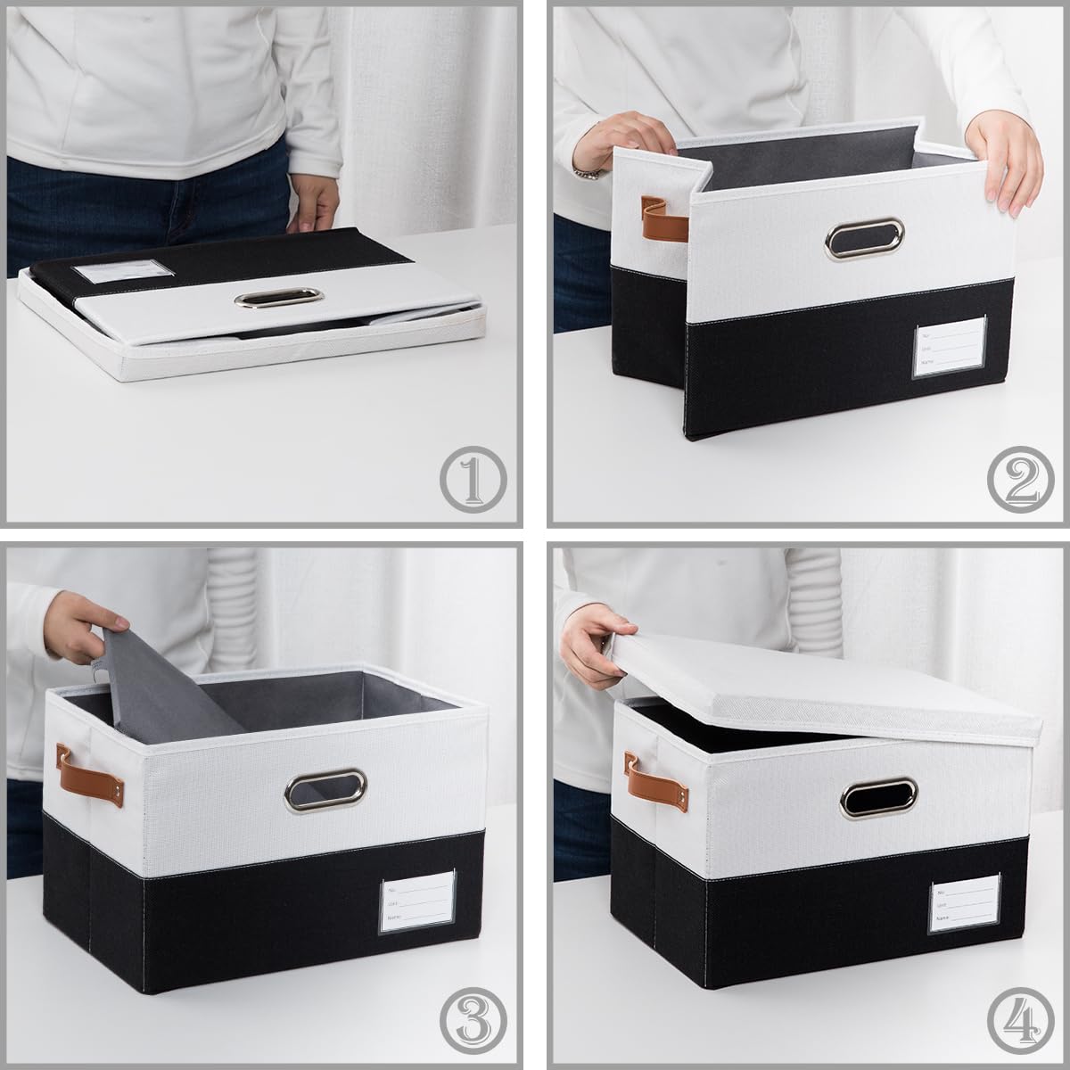 Foldable Storage Bins with Lids [3 (3 Count)