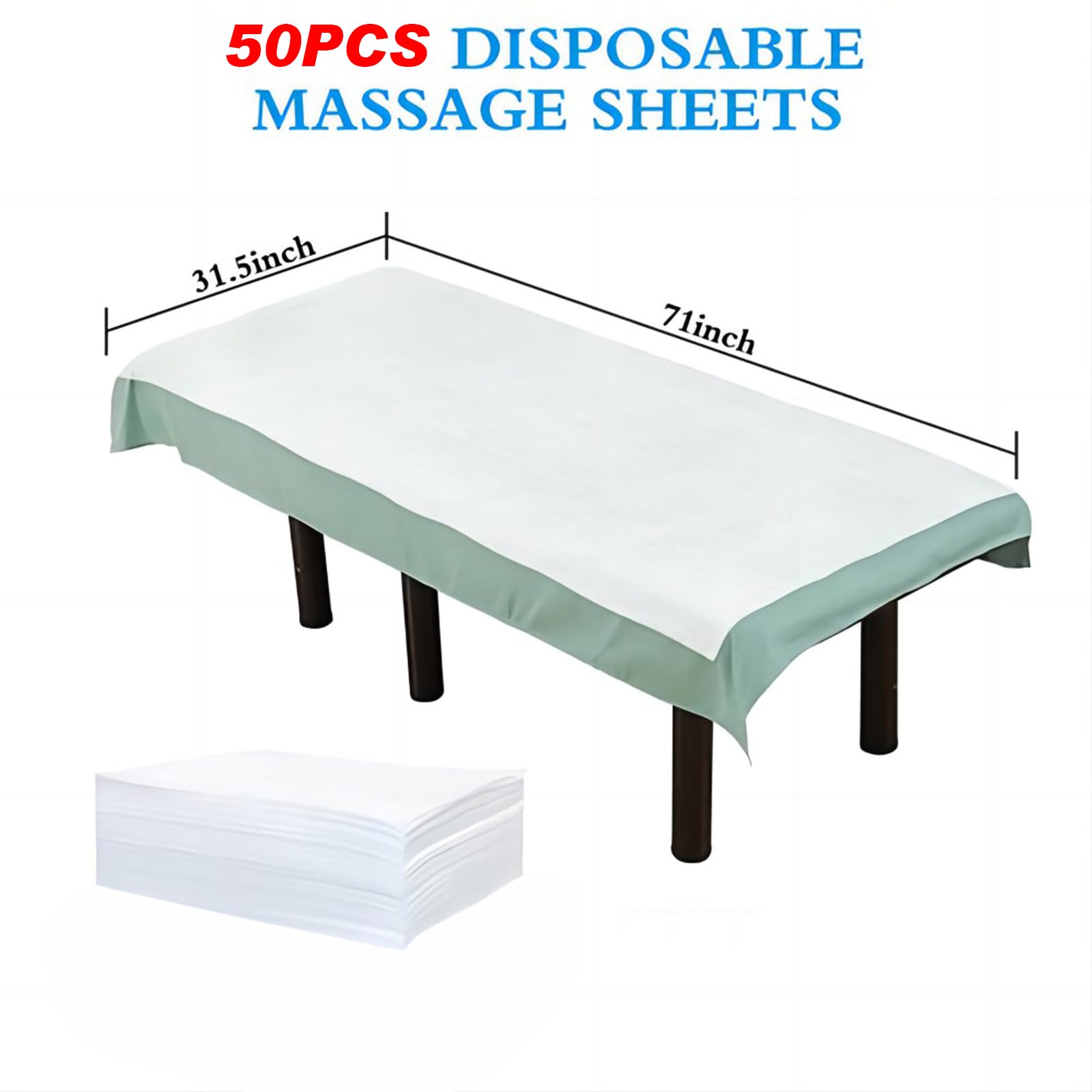 50Pcs Disposable Massage Table Sheets 31.5" x 71" Non (50 Count)