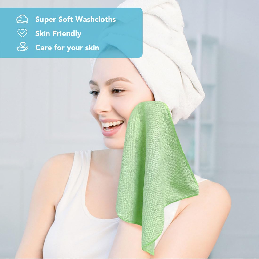 Washcloths 5 Pack Microfiber Face Towels (5 Count)