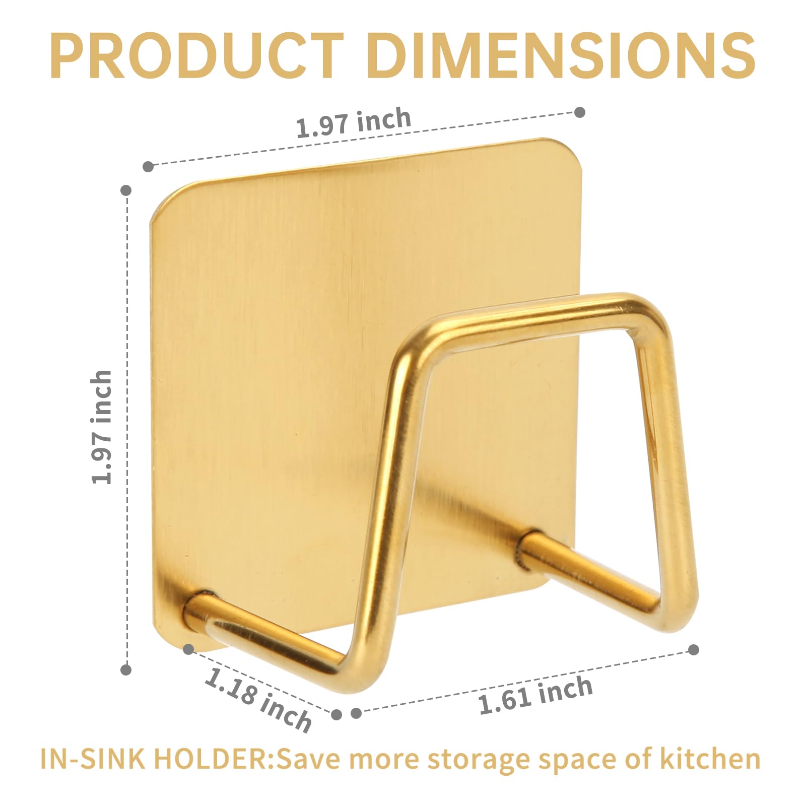 2Pcs Adhesive Sponge Holder for Kitchen Sink Essentials (2 Count)