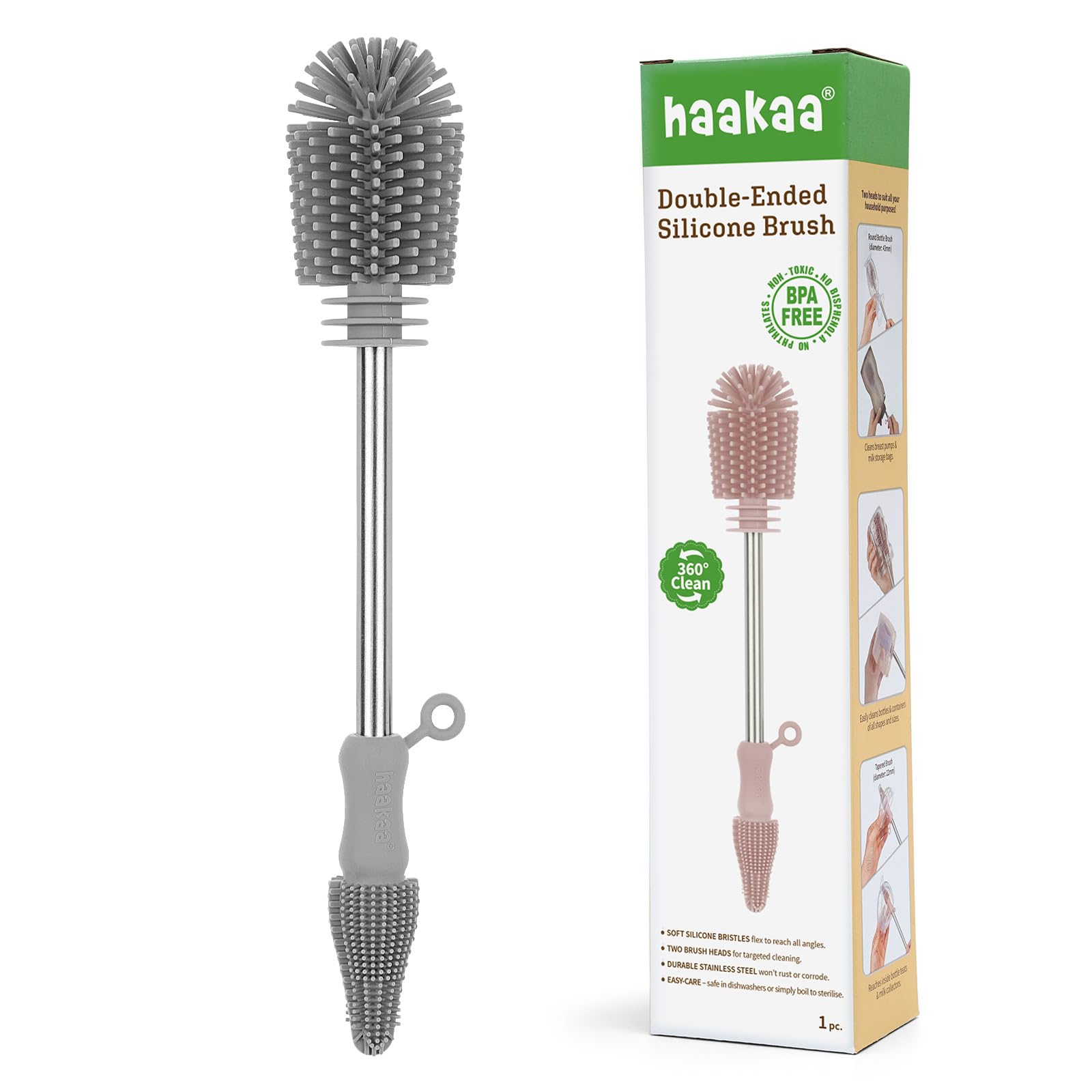 Silicone Cleaning Brush for Baby Bottles and Crevices