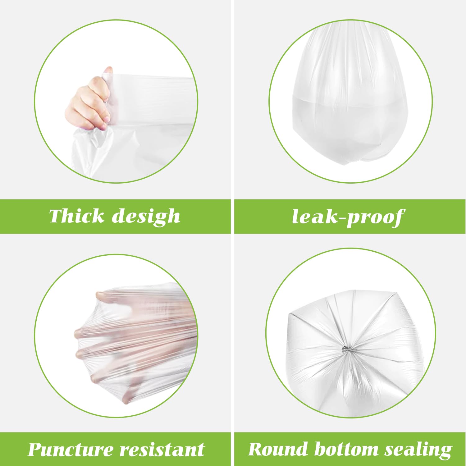 2.6 Gallon 220 Counts Small Trash Bags Garbage Bags by Teivio