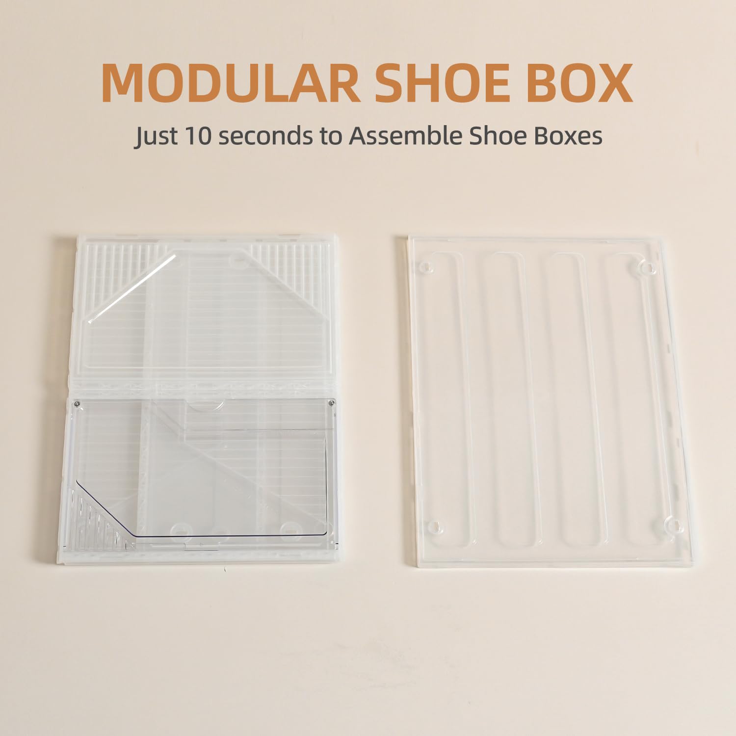 Large Shoe Boxes Clear Plastic Stackable
