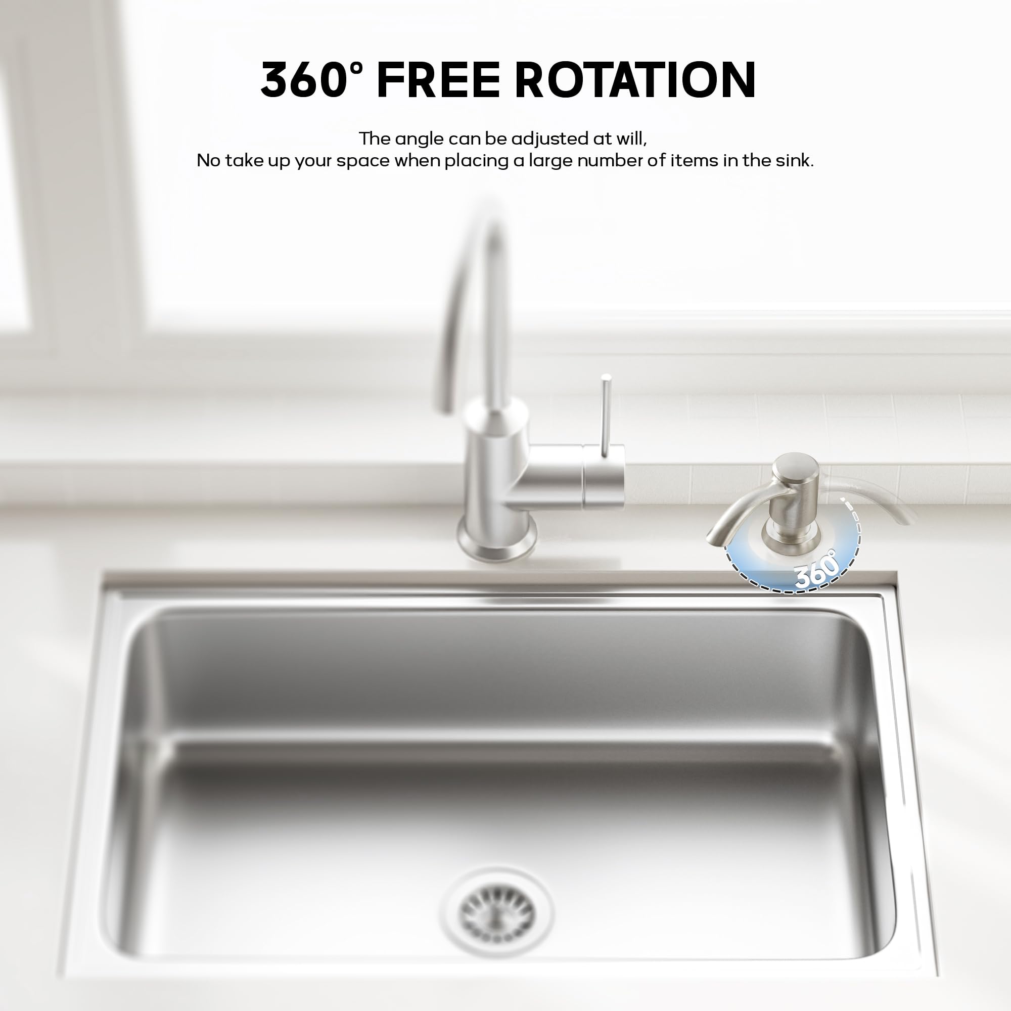 Built in Kitchen Sink Soap Dispenser with Extension Tube Kit