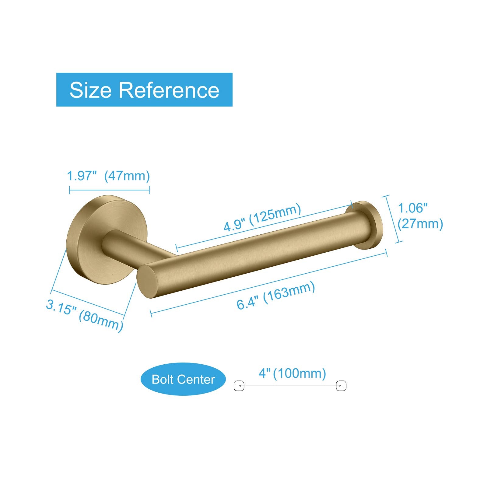 Brushed Gold Toilet Paper Holder SUS304 Stainless Steel