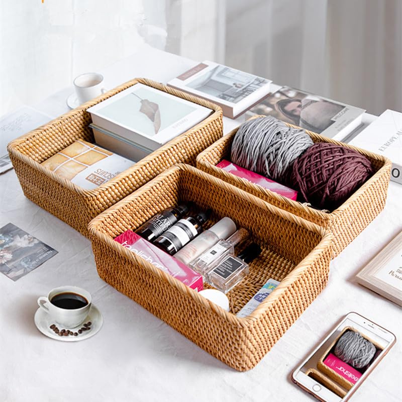 Rattan Storage Baskets (3 Count)