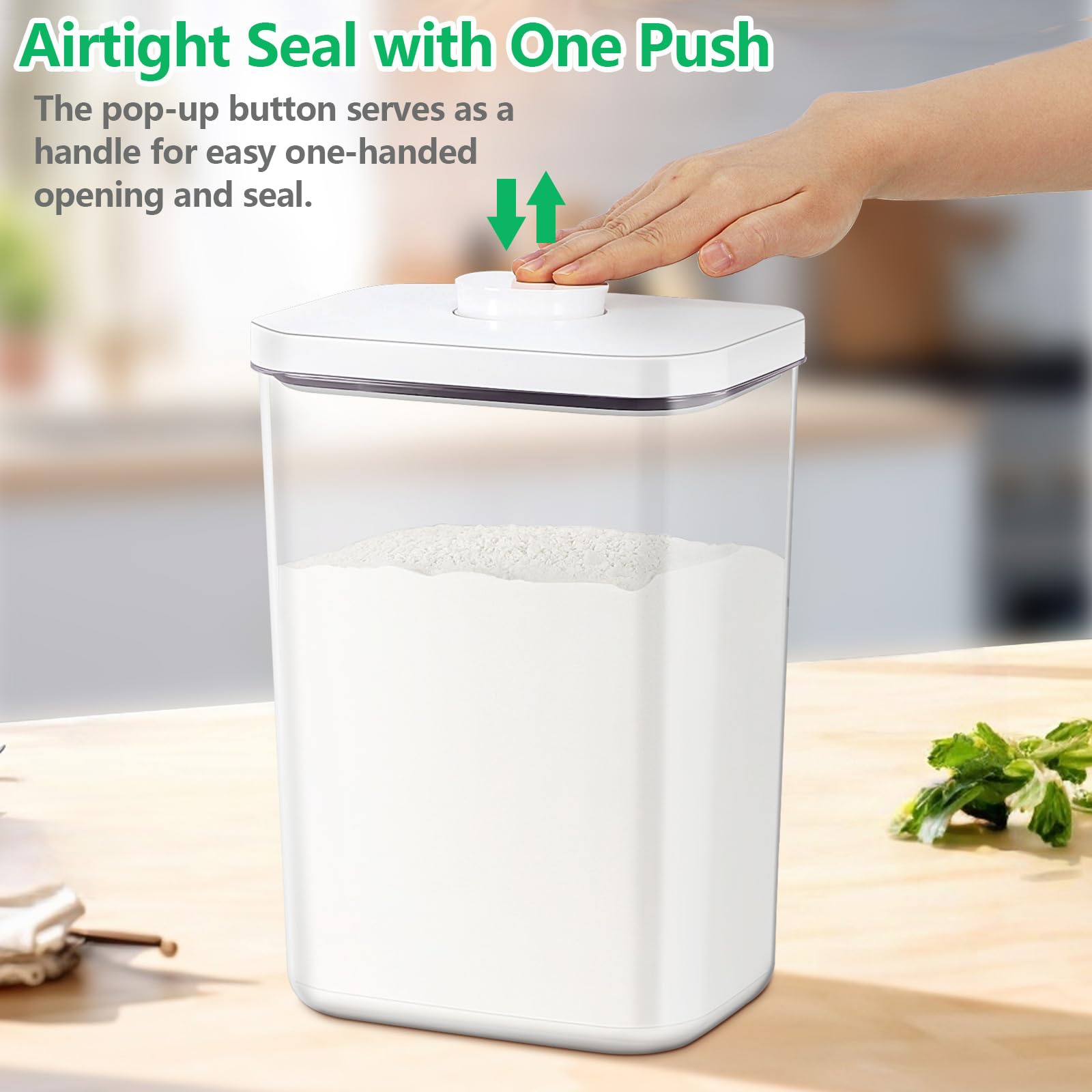 6 Qt Flour Sugar Storage Containers with Pop
